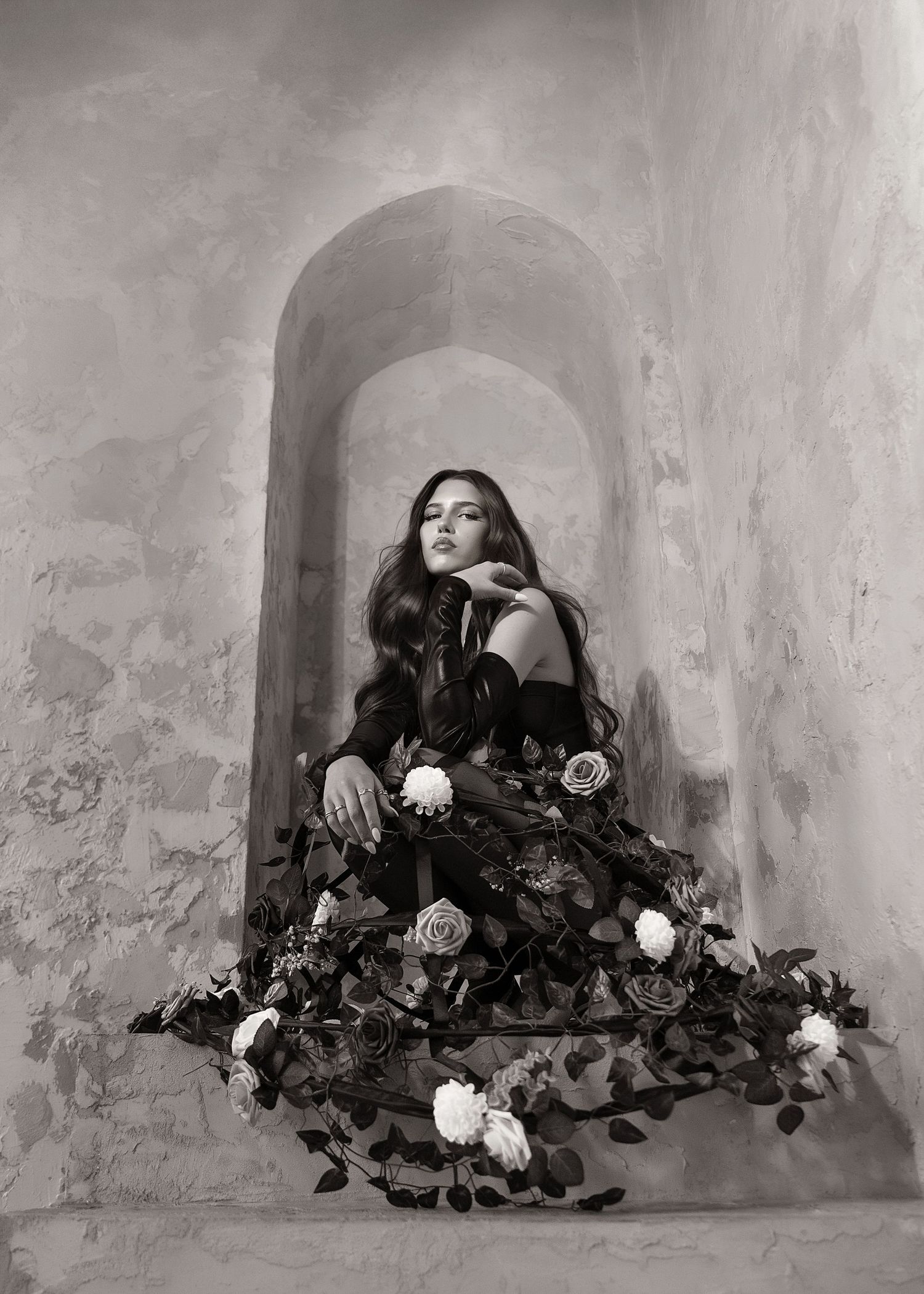 Flowered creative concept portrait session in Chicago, IL