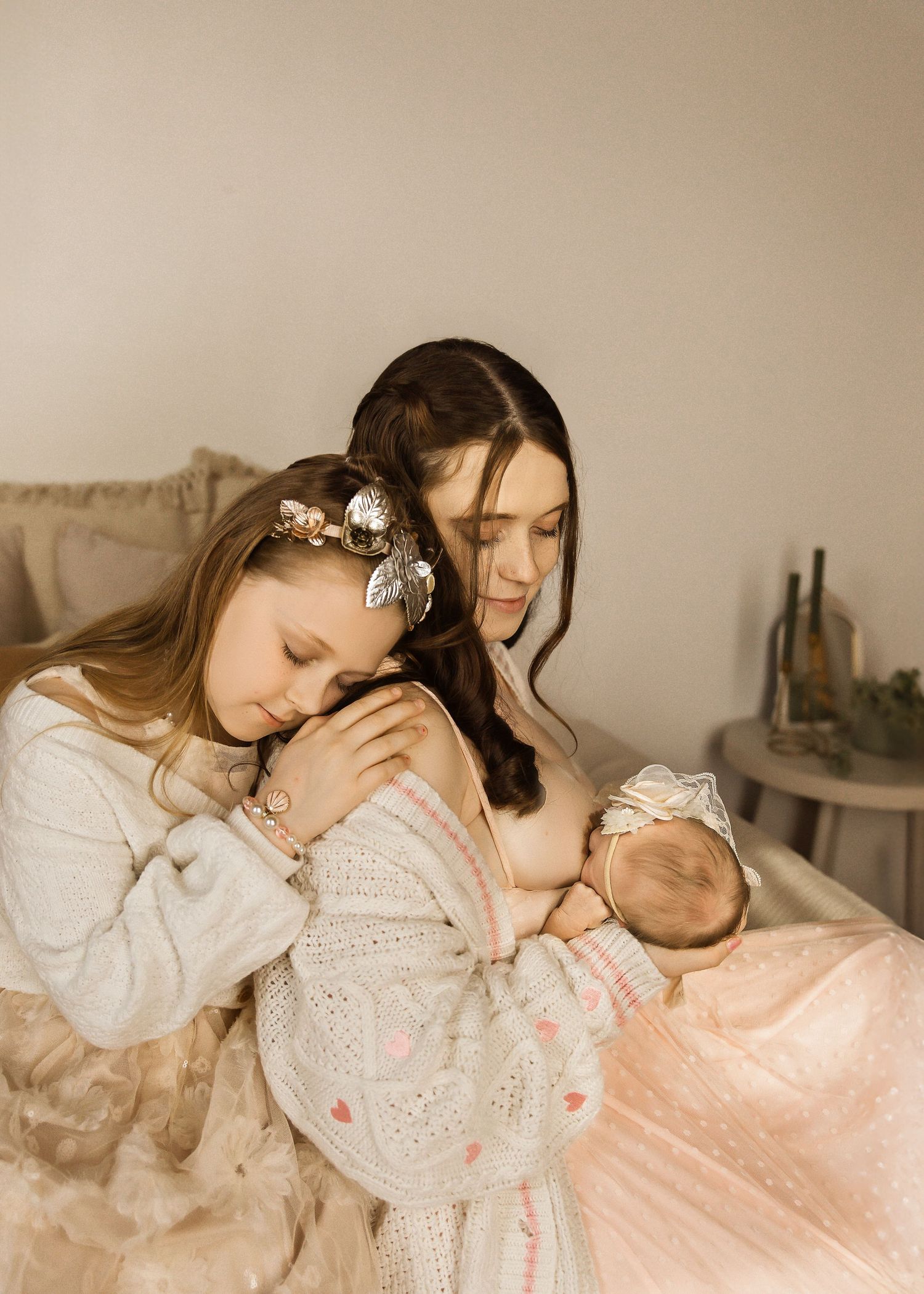 Lifestyle Newborn session in-studio in Tremont Illinois