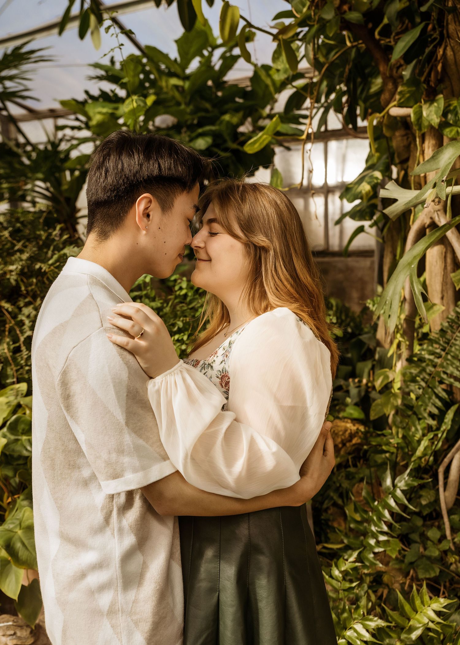 Couples Engagement Photo at Luthy Botanical Garden