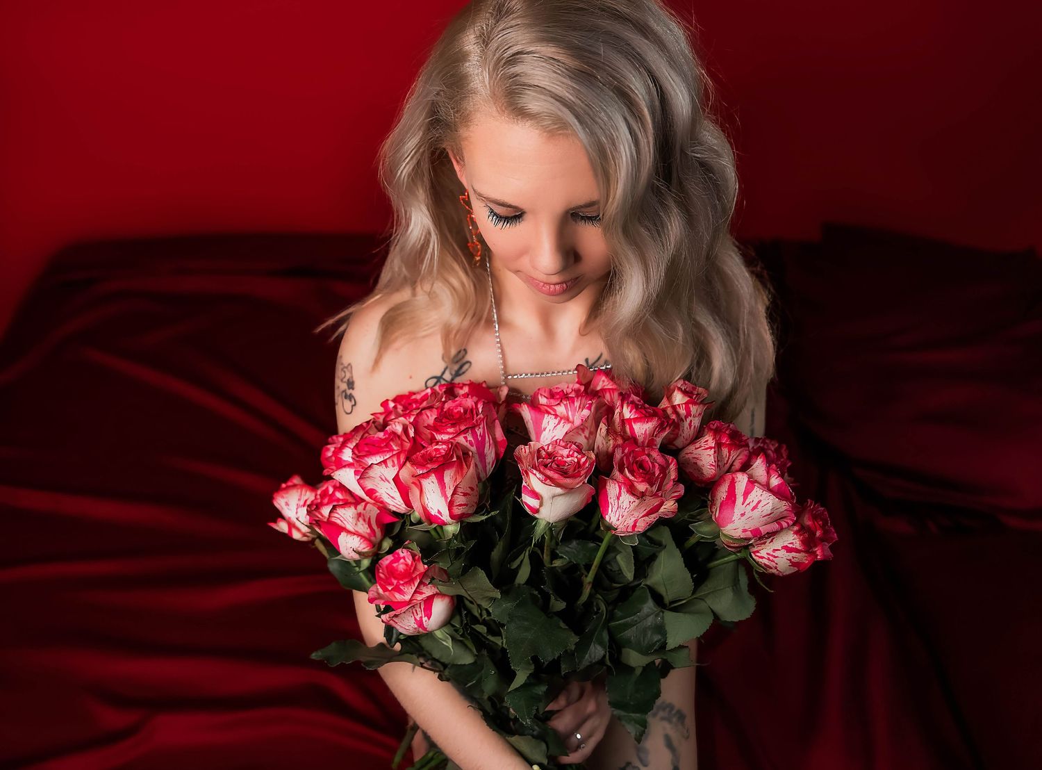 Valentines Boudoir Session in-studio in Peoria, IL