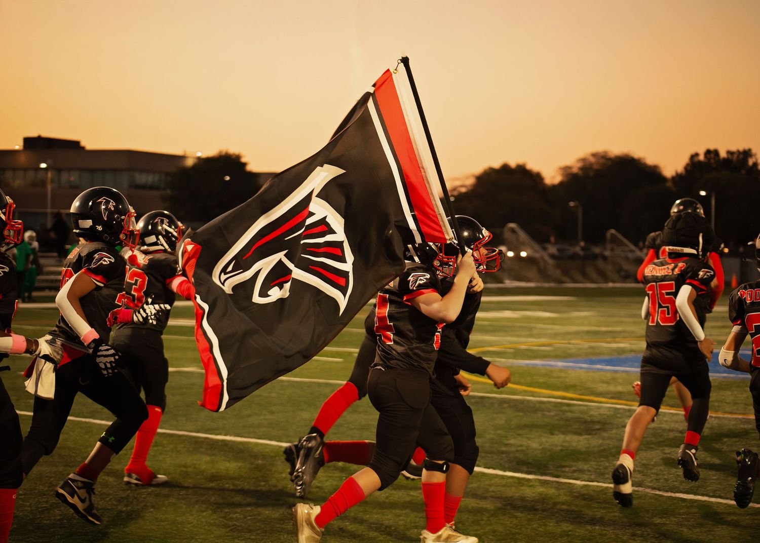 Football action shot for highschool in Chicago, IL