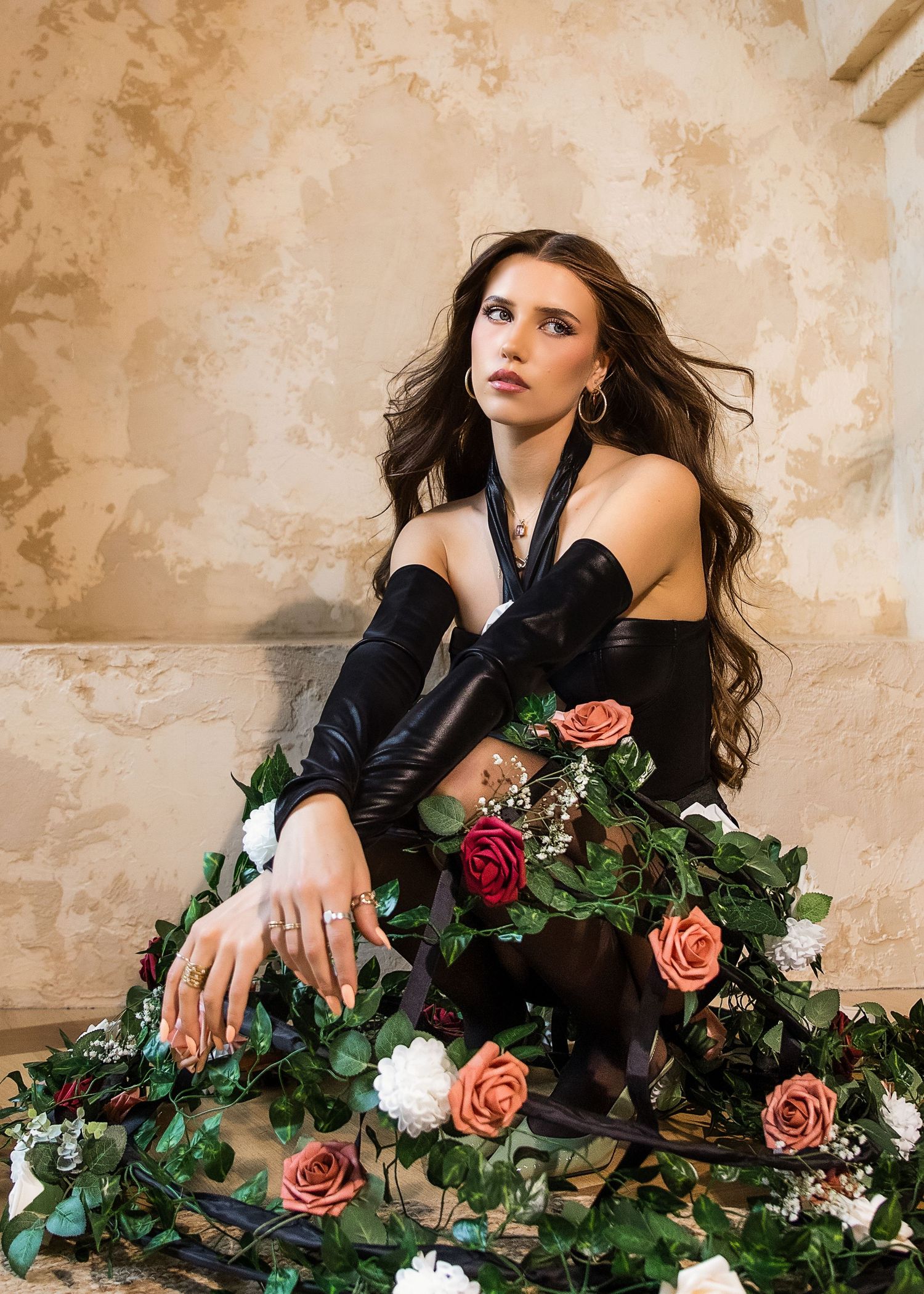 Flowered creative concept portrait session in Chicago, IL
