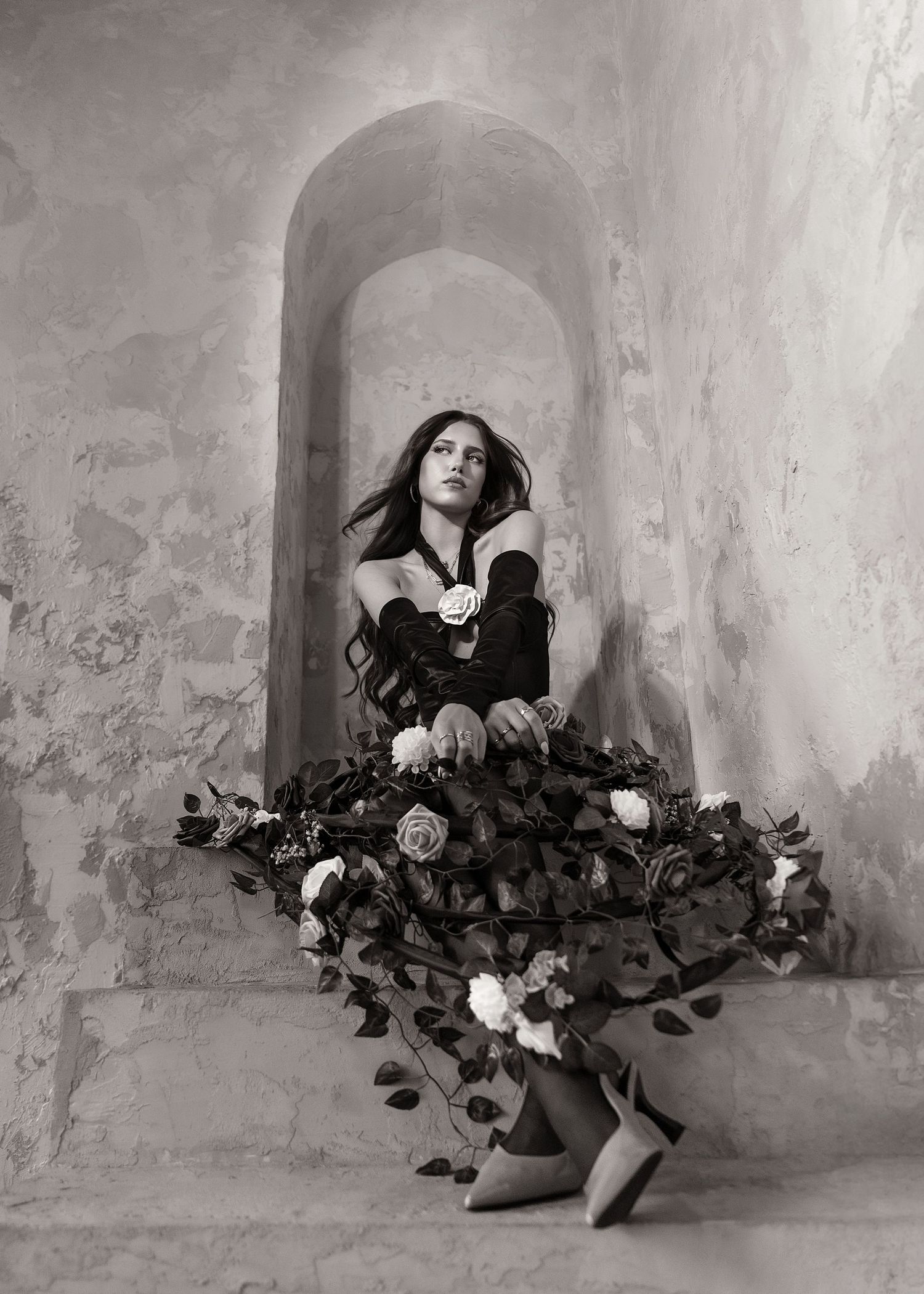 Flowered creative concept portrait session in Chicago, IL