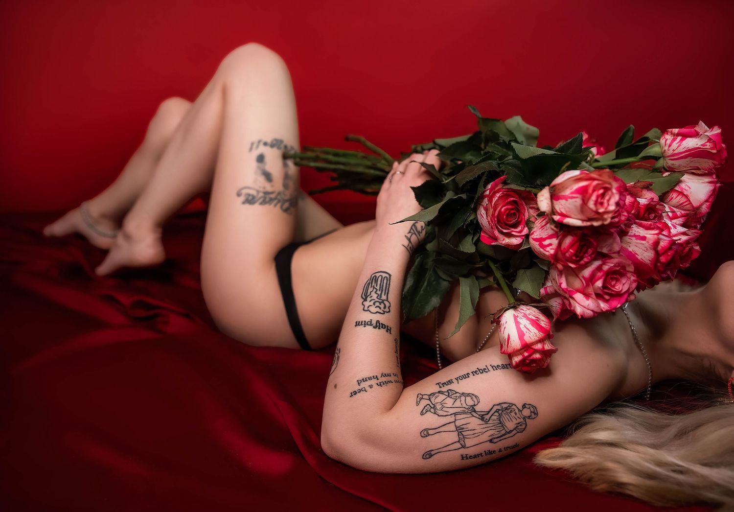 Valentines Boudoir Session in-studio in Peoria, IL