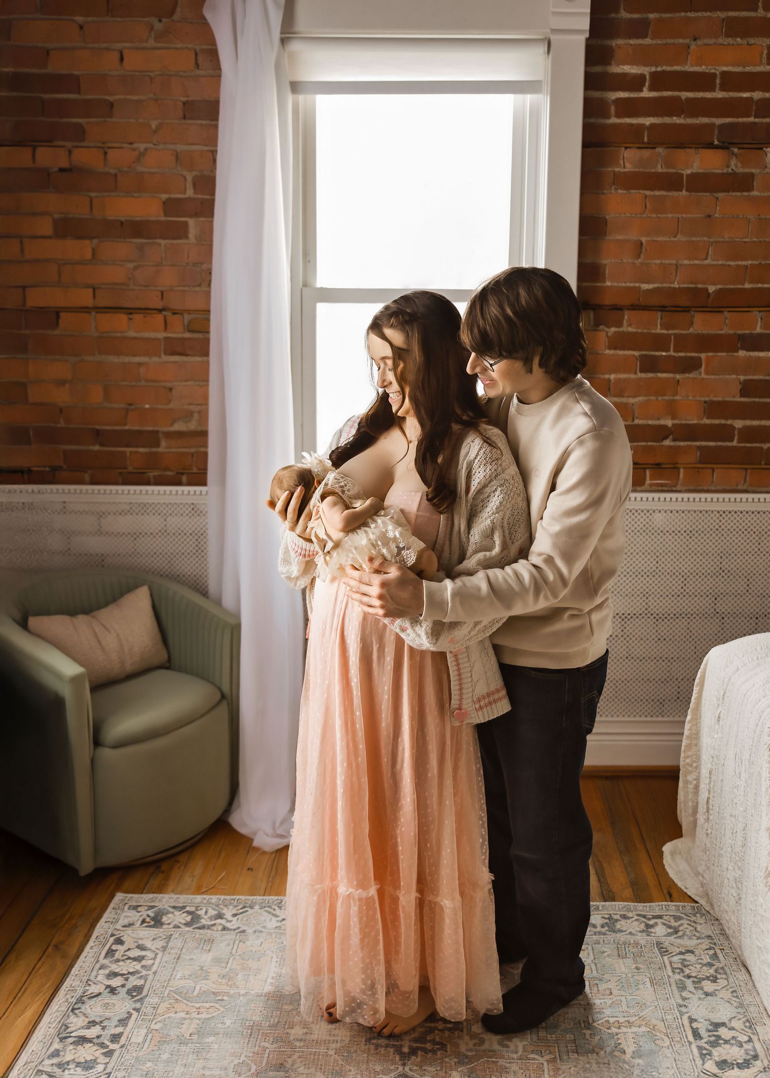 Lifestyle Newborn session in-studio in Tremont Illinois