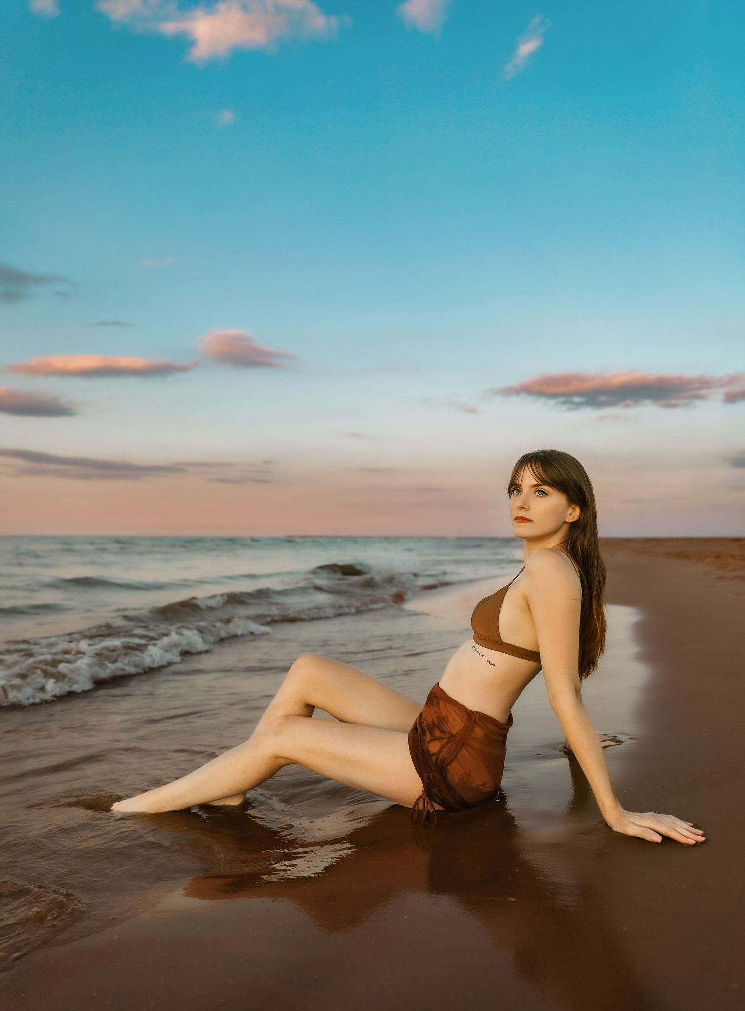 Beach portrait session at Montrose Beach in Chicago