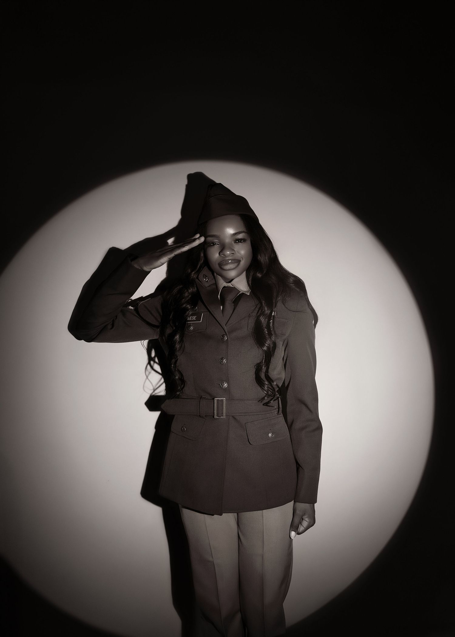 Military graduation session in-studio in Peoria, IL