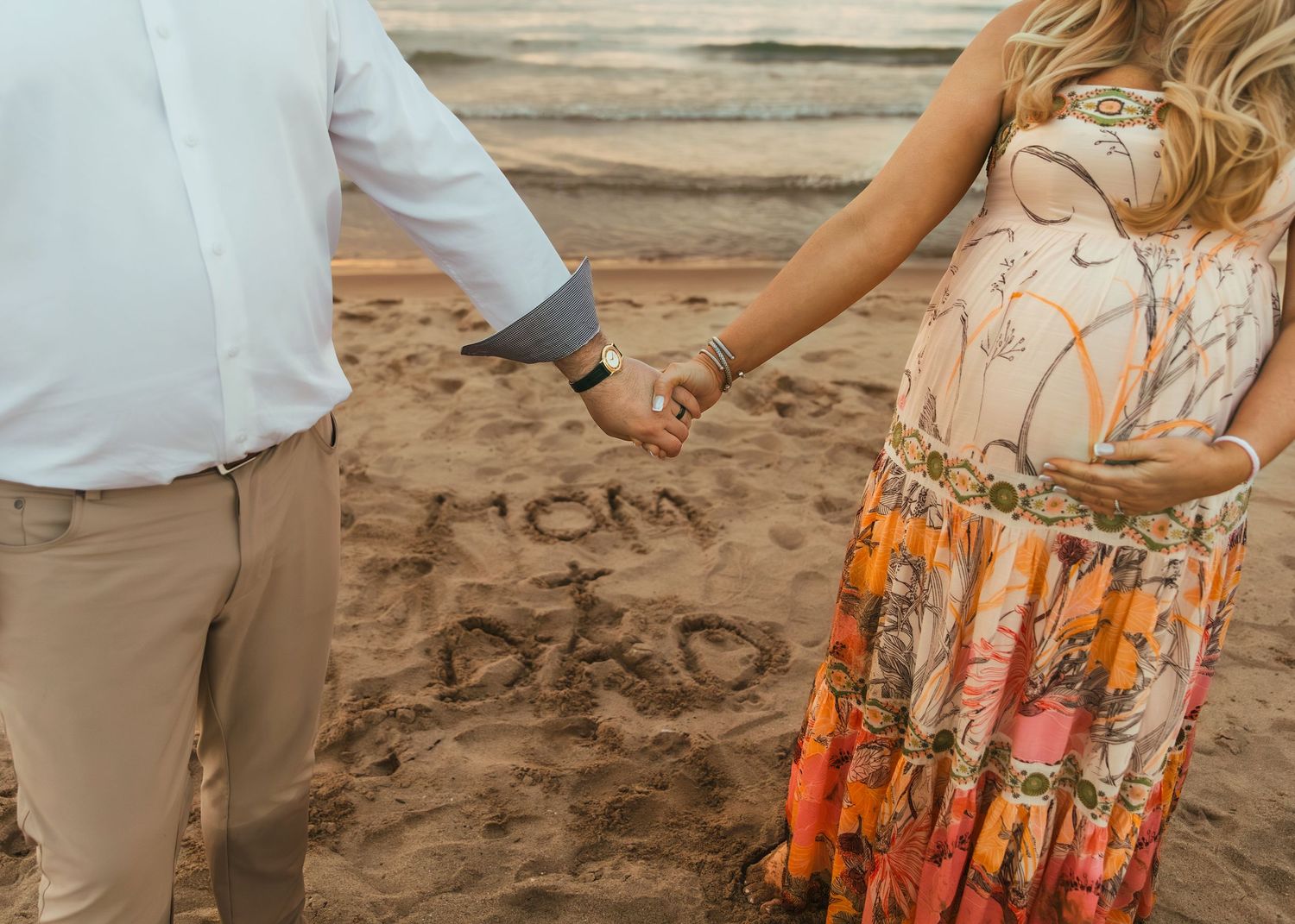 Beach maternity session at North Avenue Beach in Chicago