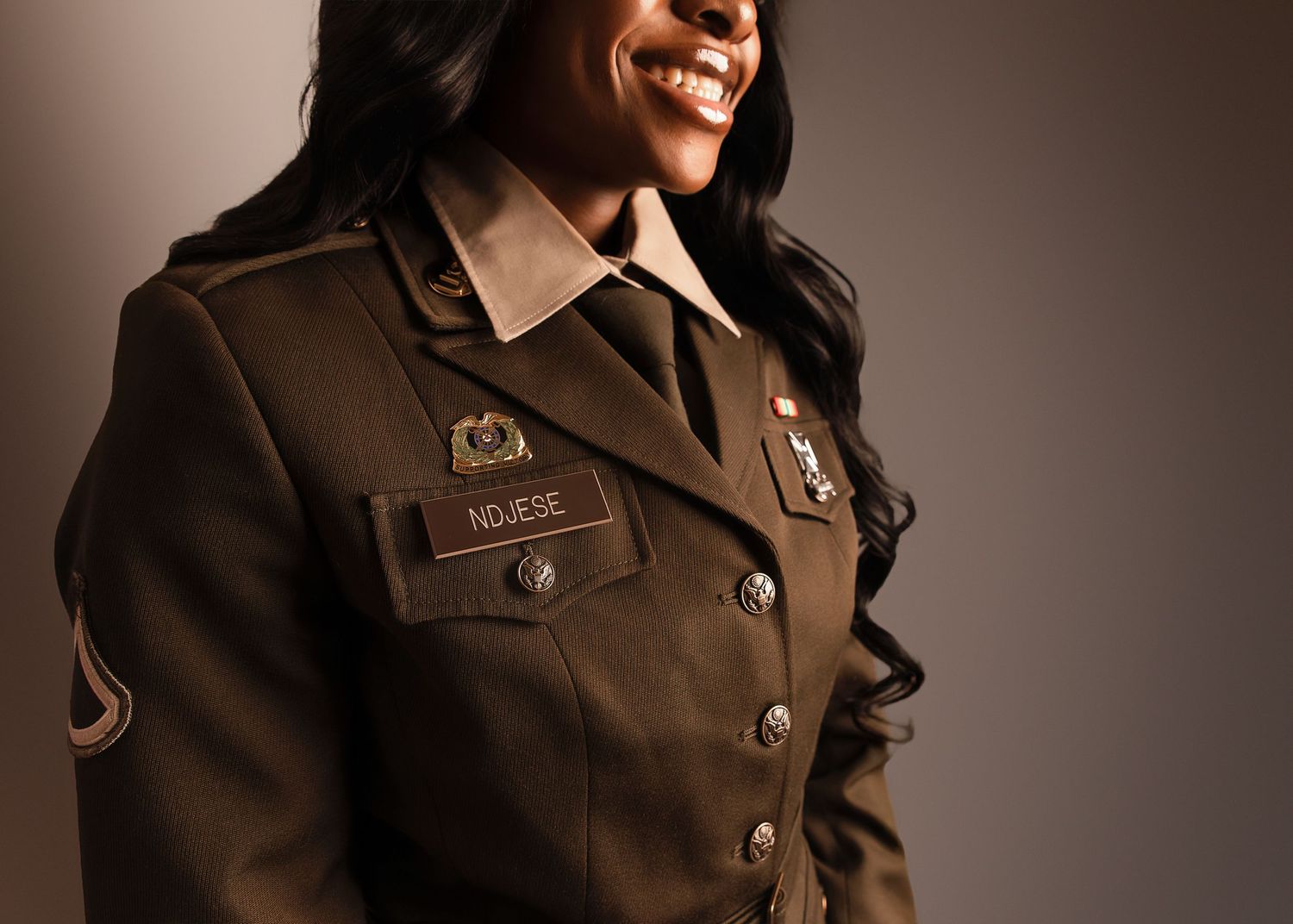 Military graduation session in-studio in Peoria, IL