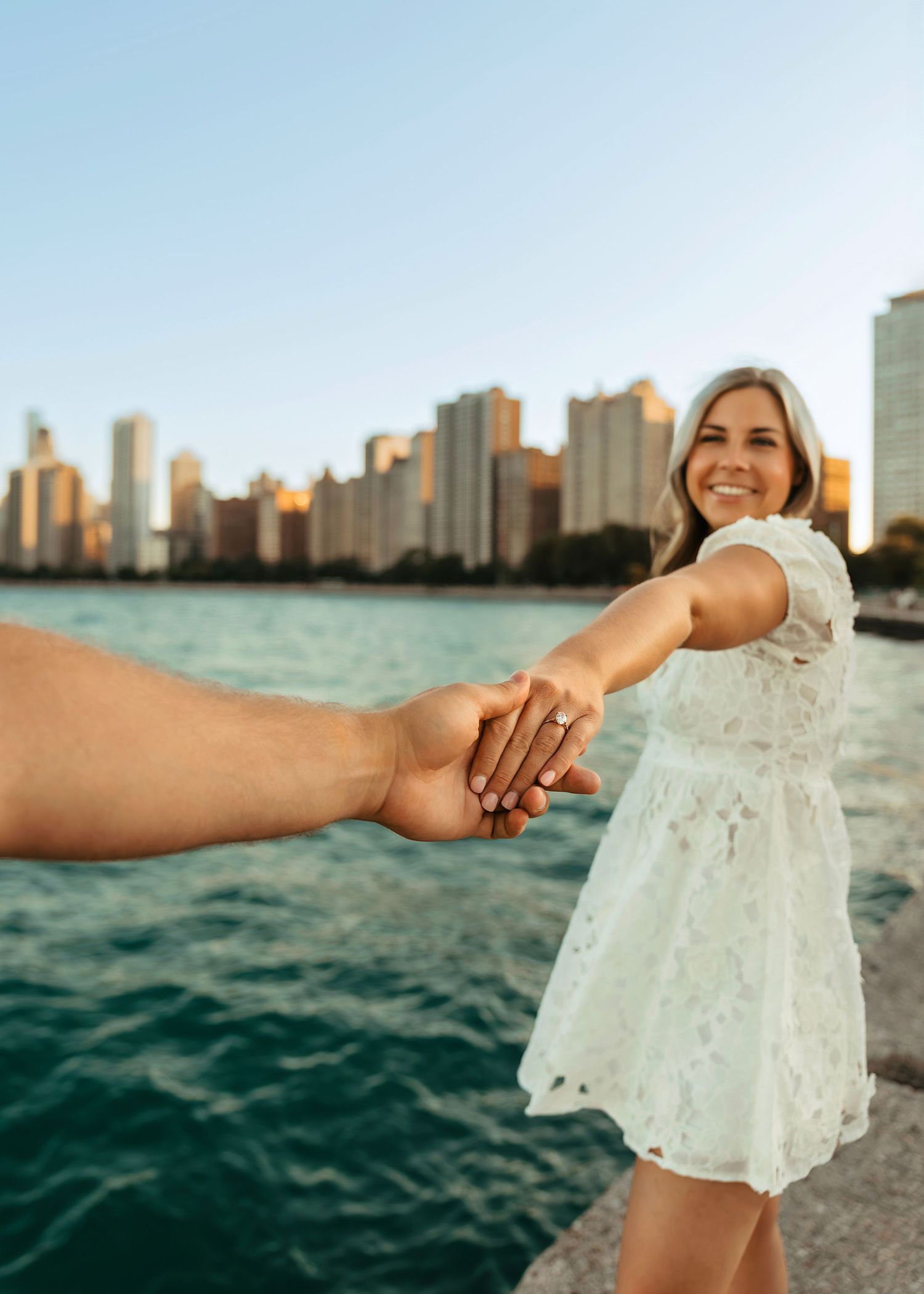 Couples Engagement Session at North Avenue Beach in Chicago Illinois