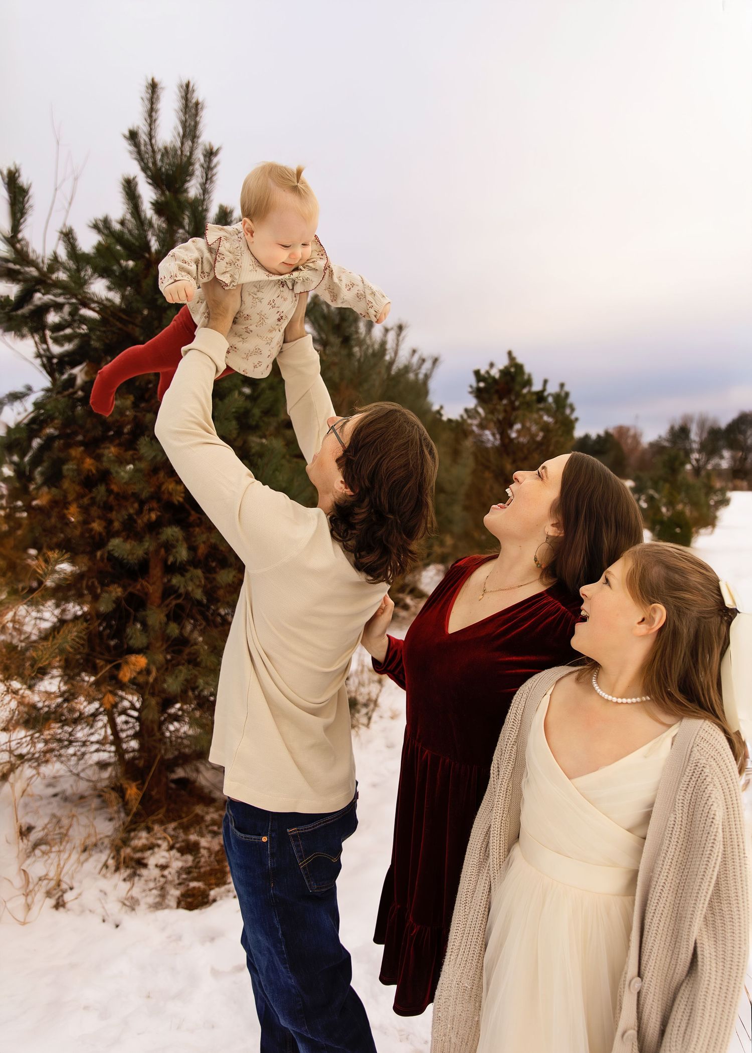 Family Christmas Portrait session in Central IL