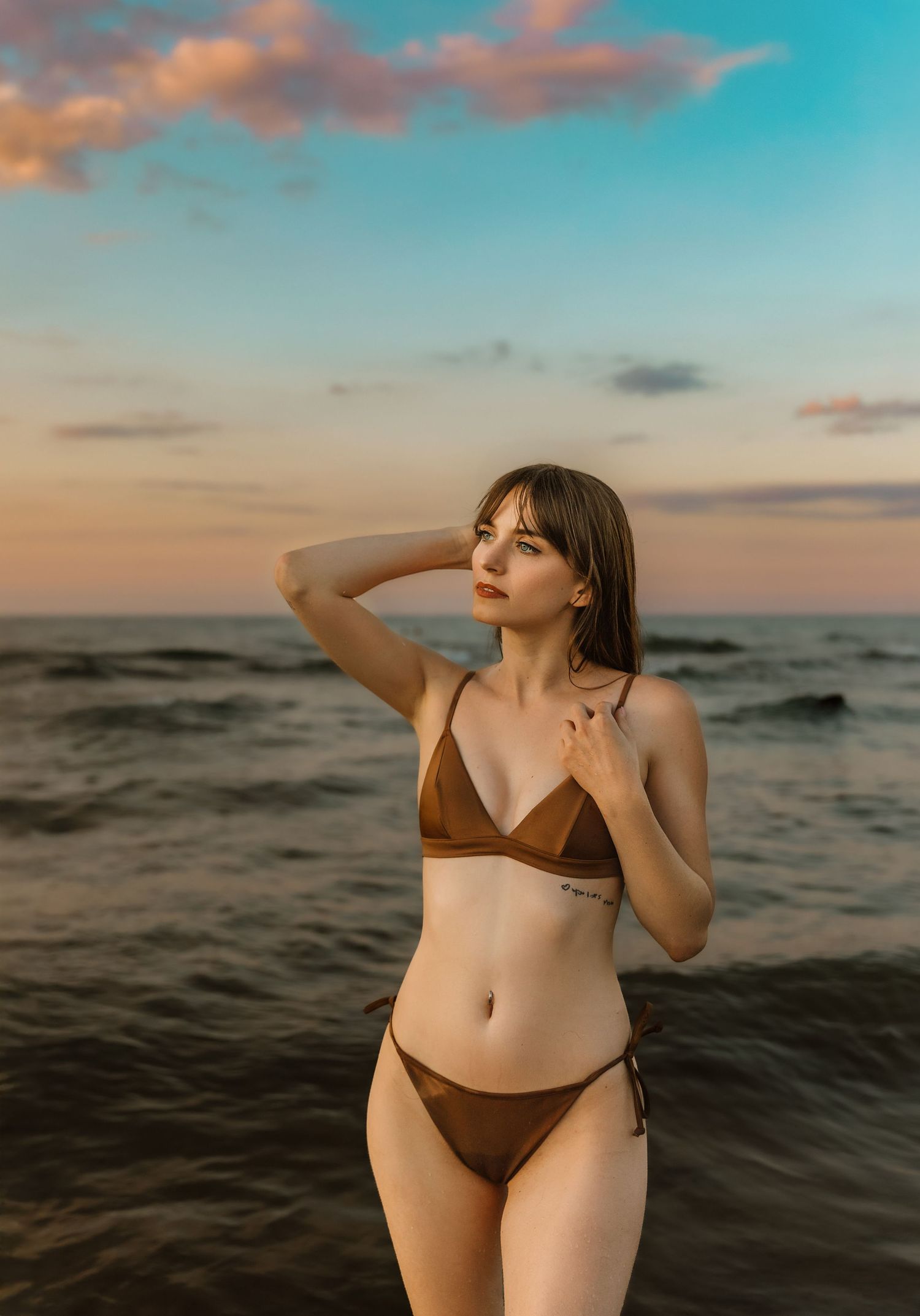 Beach portrait session at Montrose Beach in Chicago