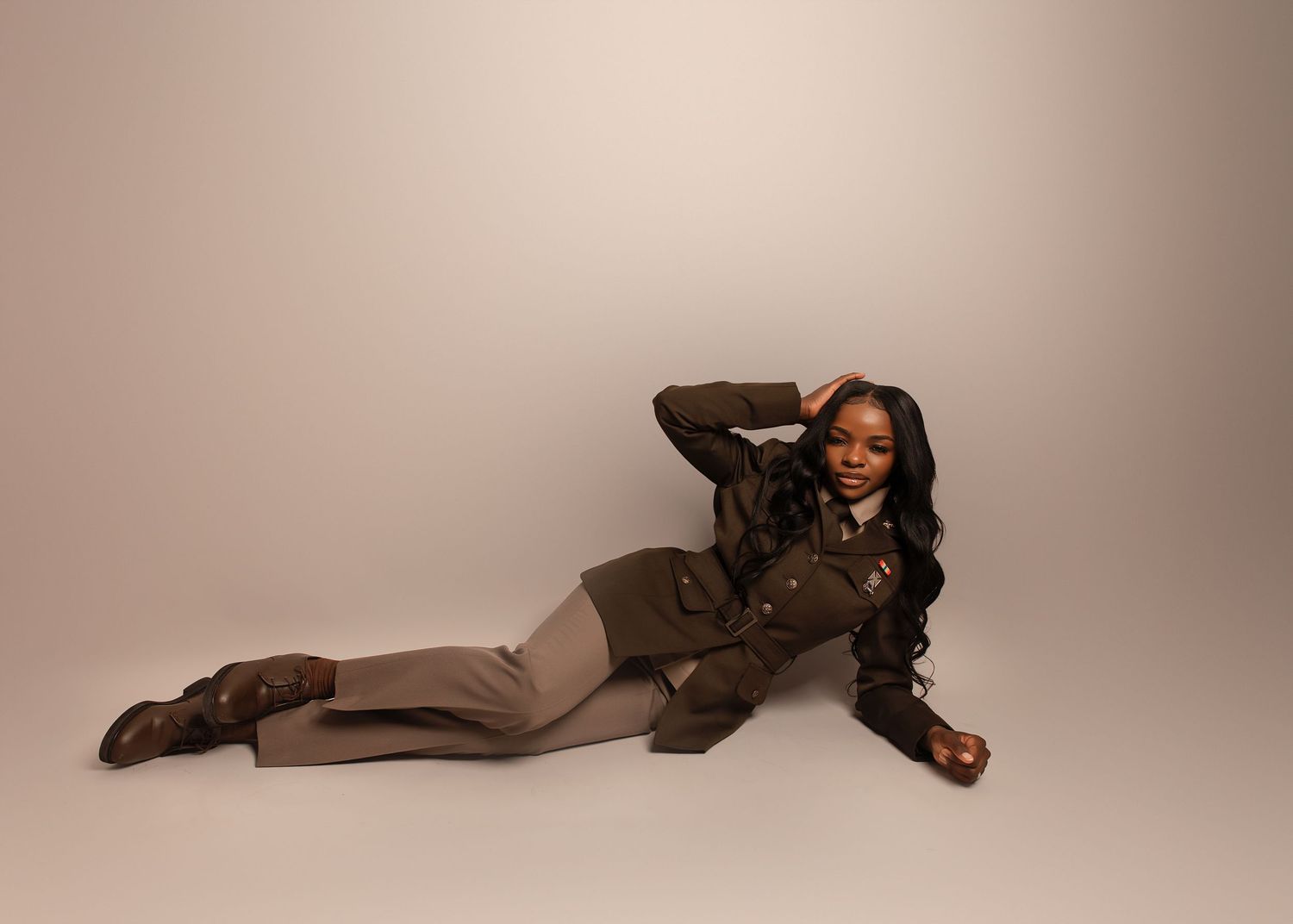 Military graduation session in-studio in Peoria, IL