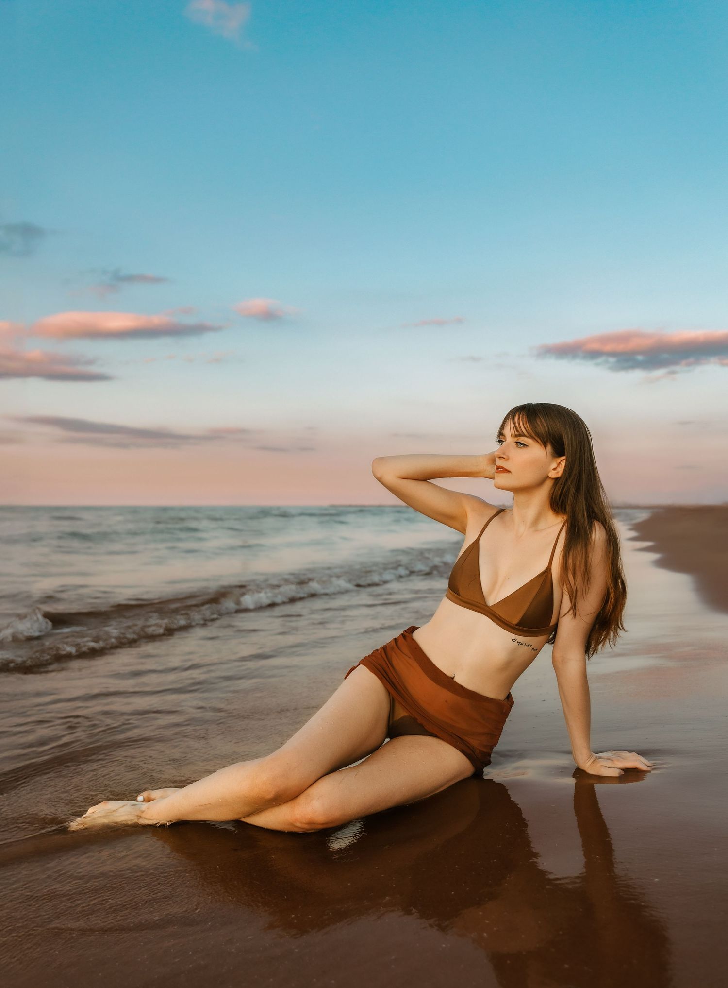 Beach portrait session at Montrose Beach in Chicago