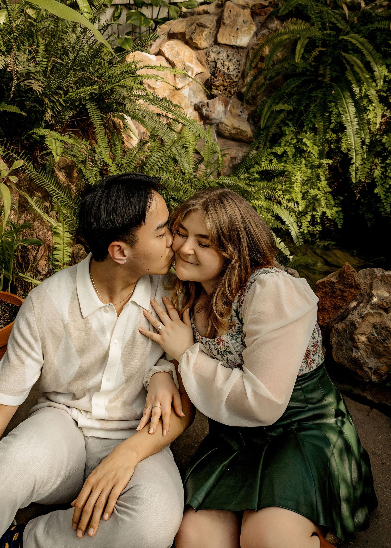 Couples Engagement Photo at Luthy Botanical Garden