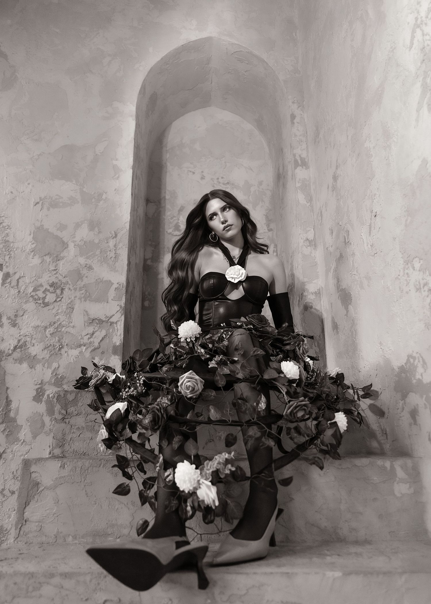 Flowered creative concept portrait session in Chicago, IL