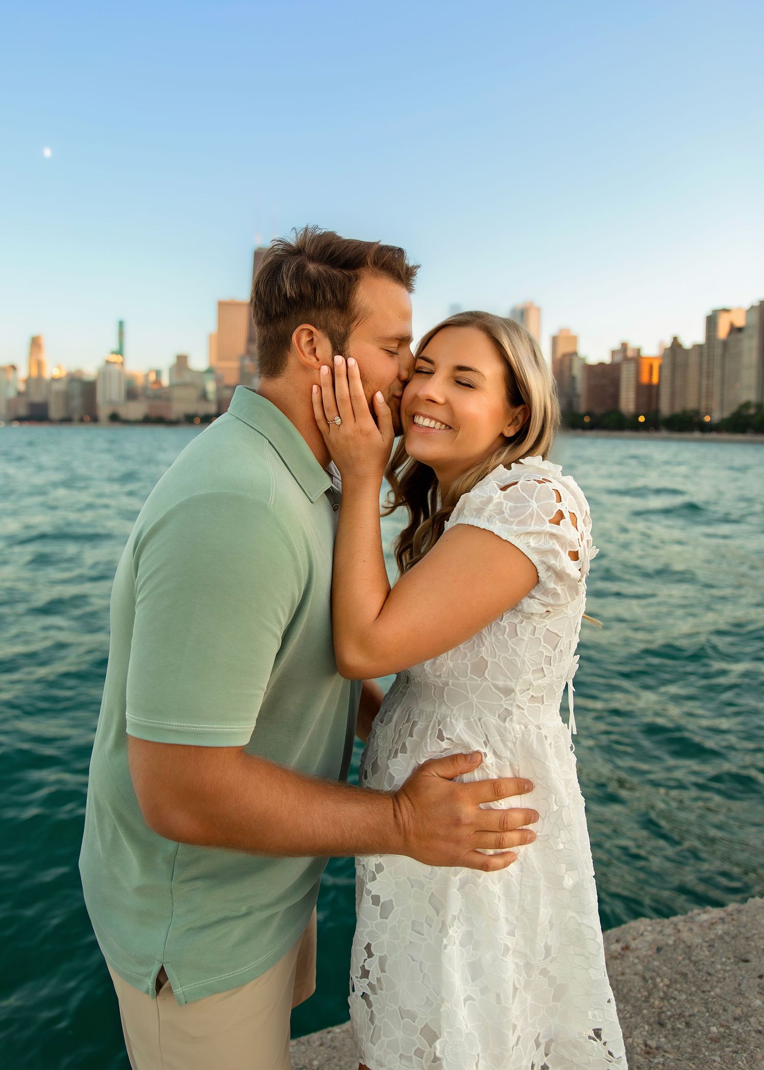 Couples Engagement Session at North Avenue Beach in Chicago Illinois