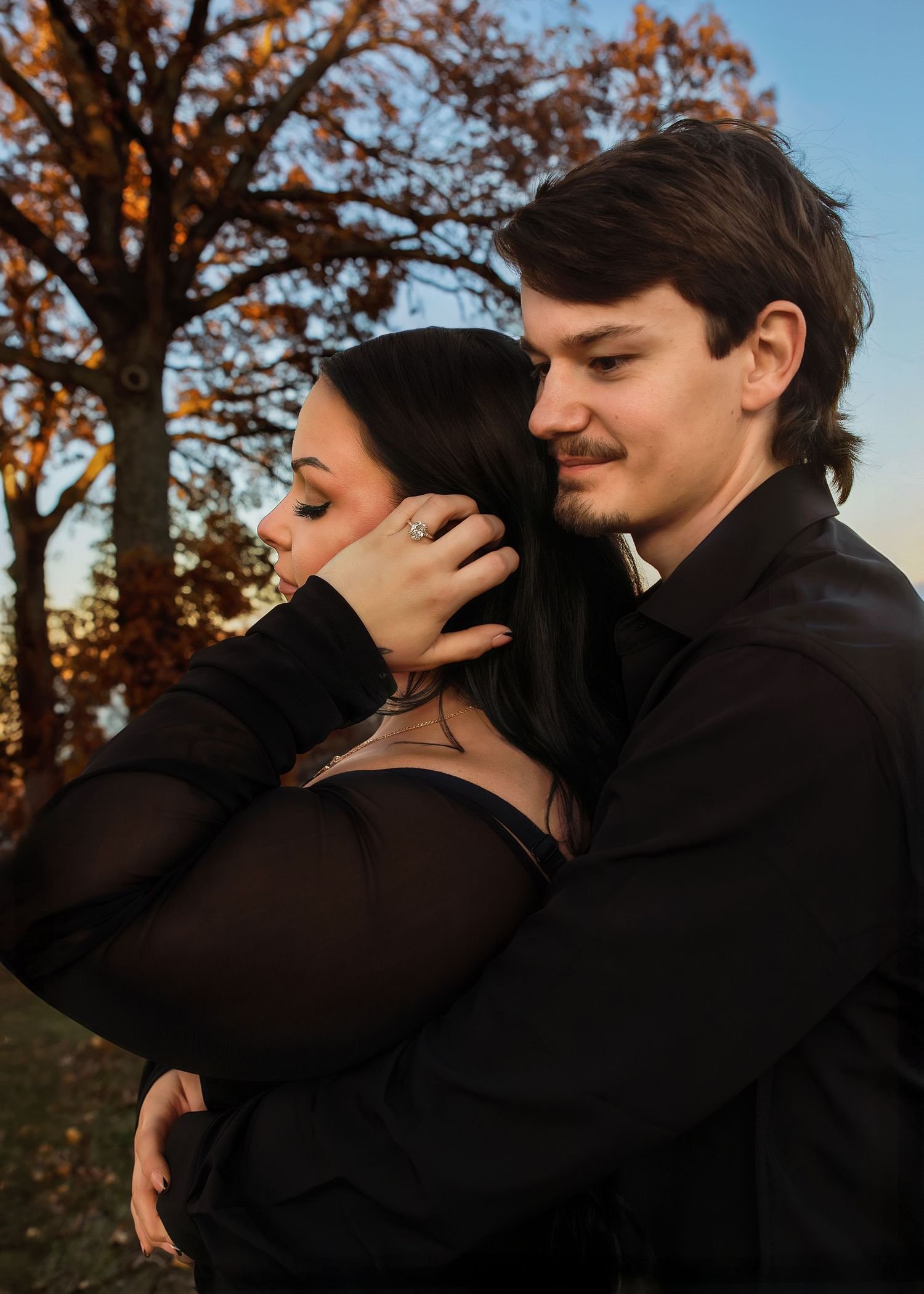 Engagement photo on Grandview Drive in Peoria, IL