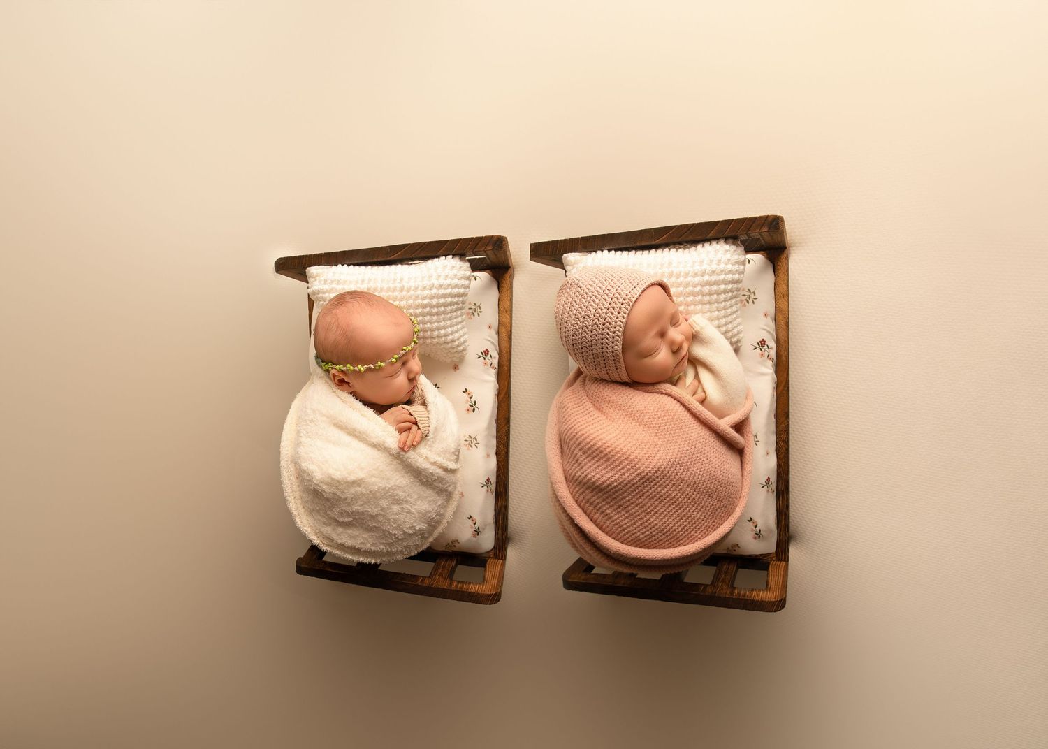 Posed Newborn Shot with twin girls