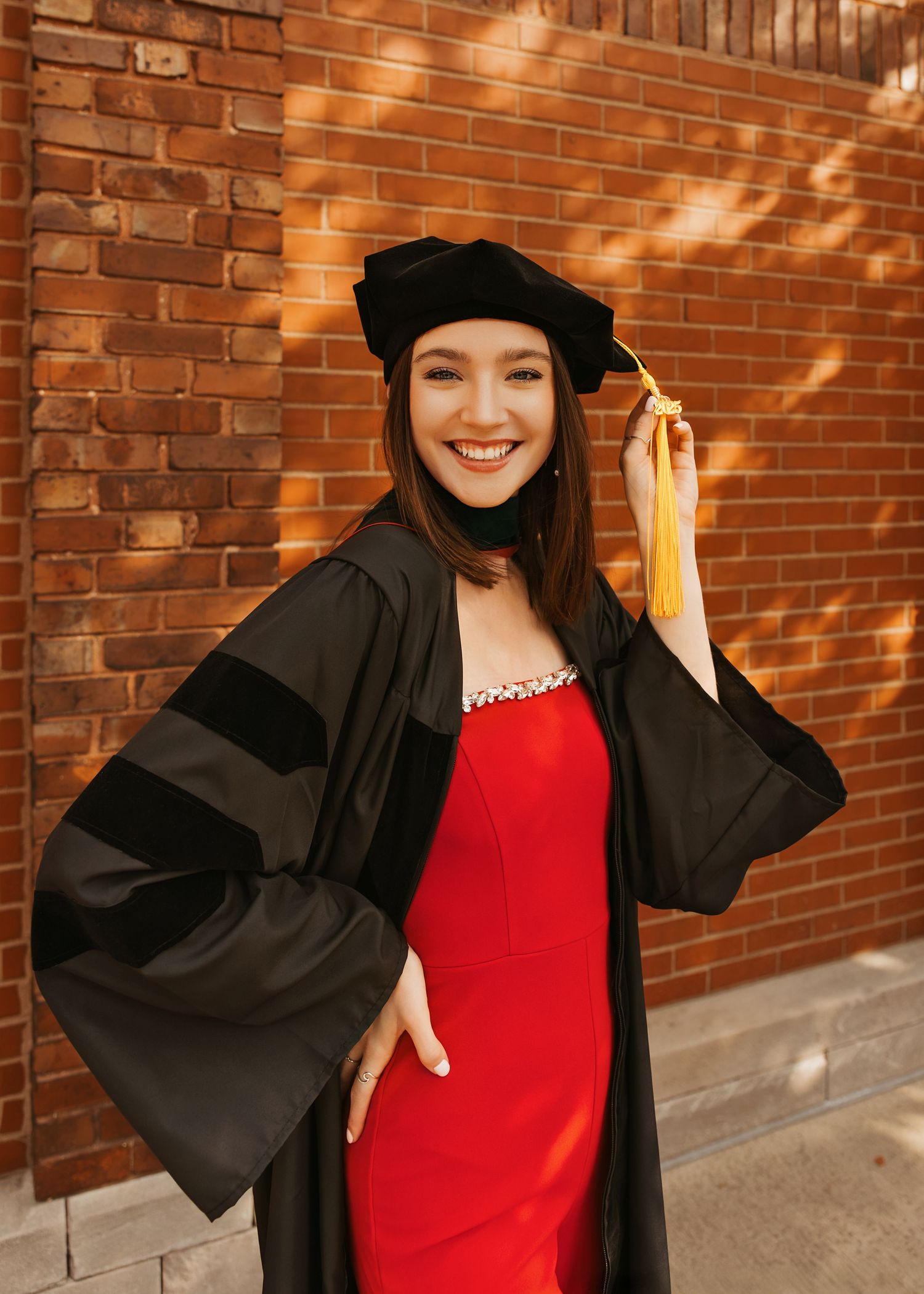 Graduation portrait session in Peoria Illinois Warehouse District