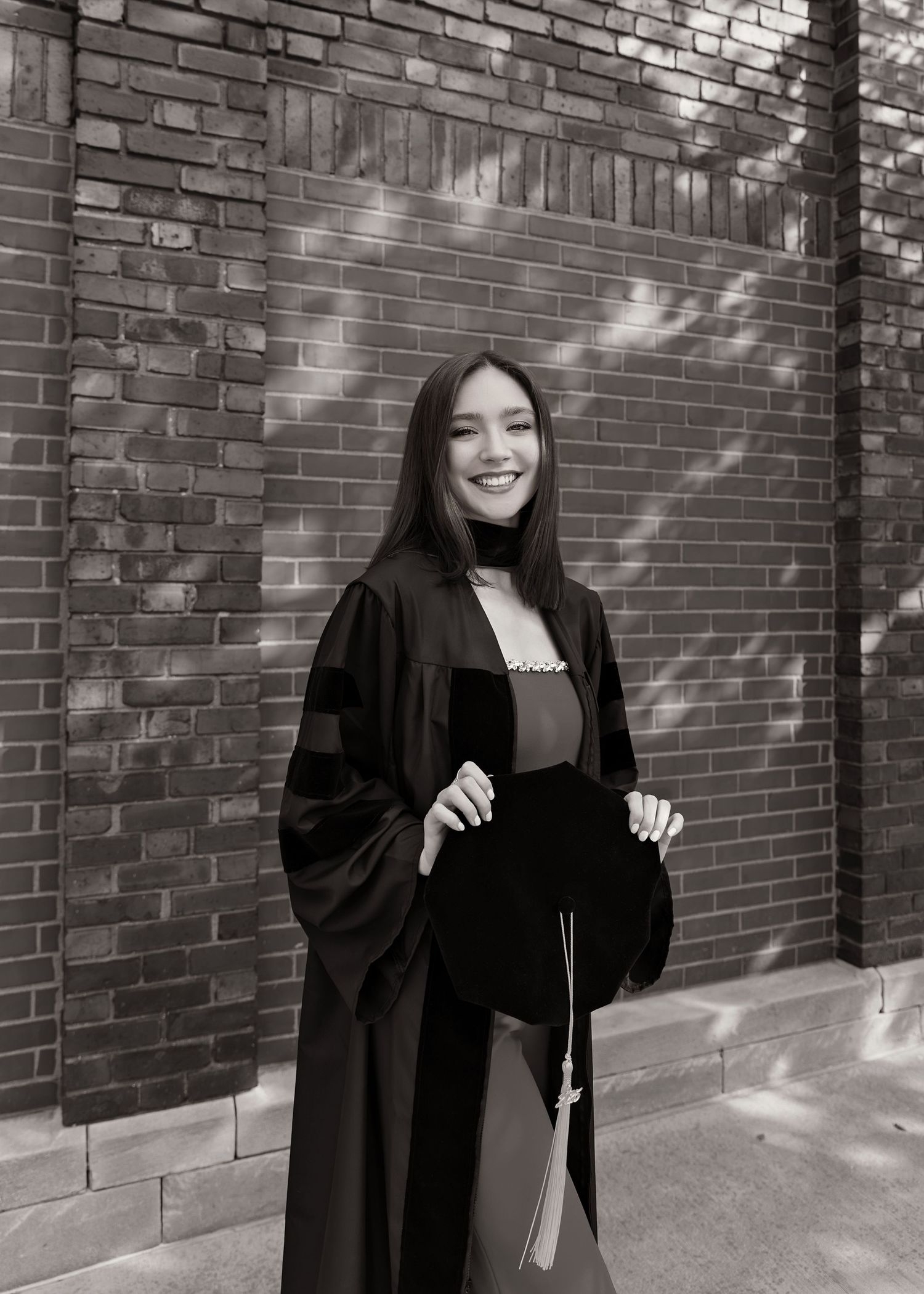 Graduation portrait session in Peoria Illinois Warehouse District