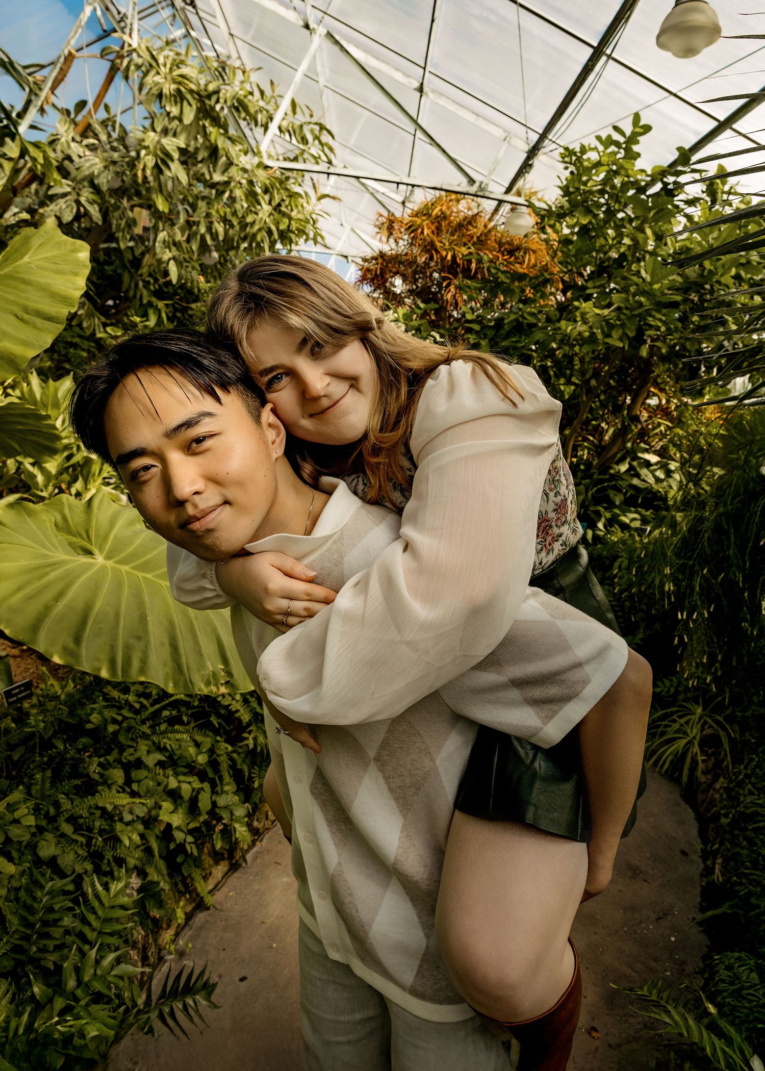 Couples Engagement Photo at Luthy Botanical Garden
