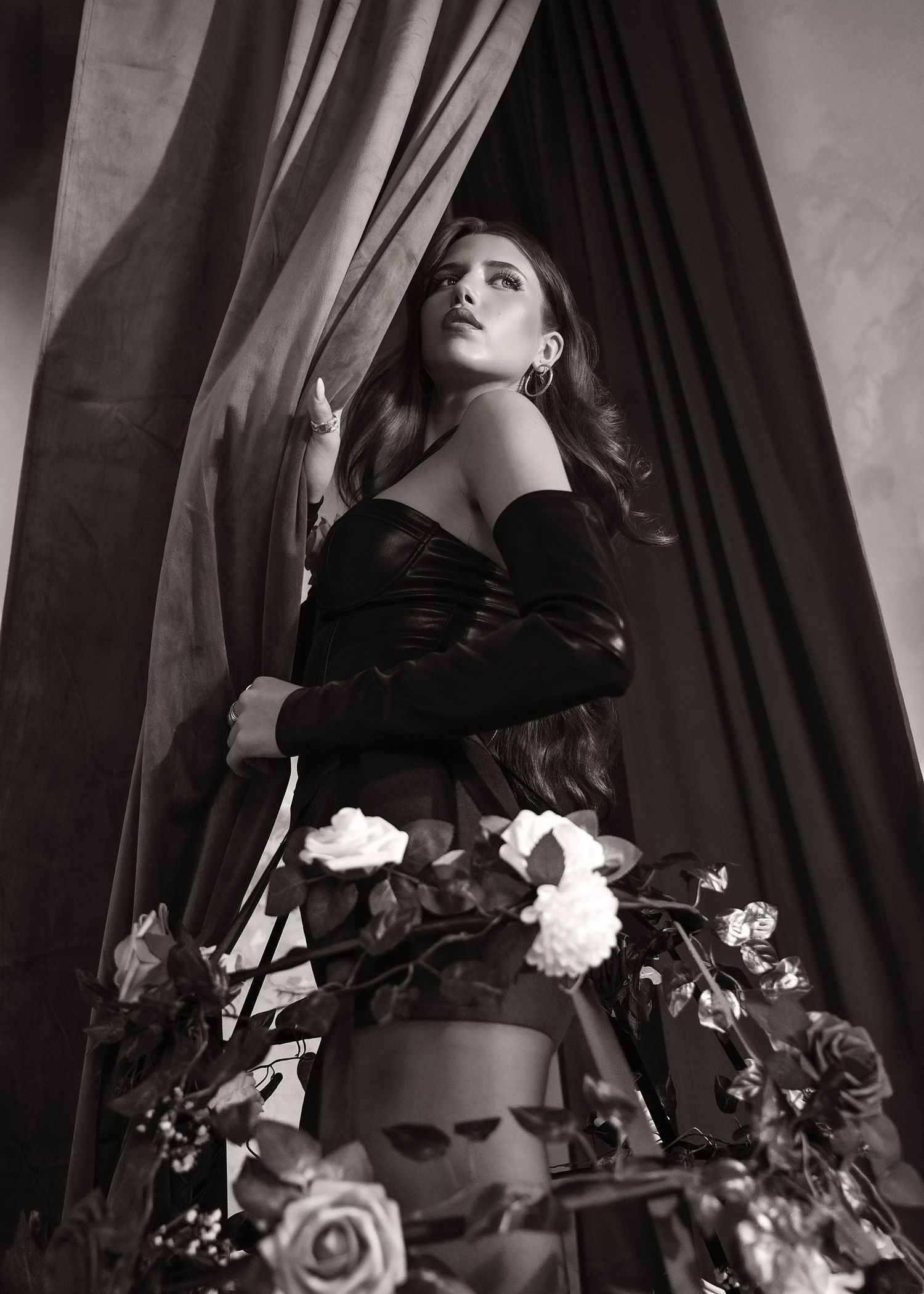 Flowered creative concept portrait session in Chicago, IL