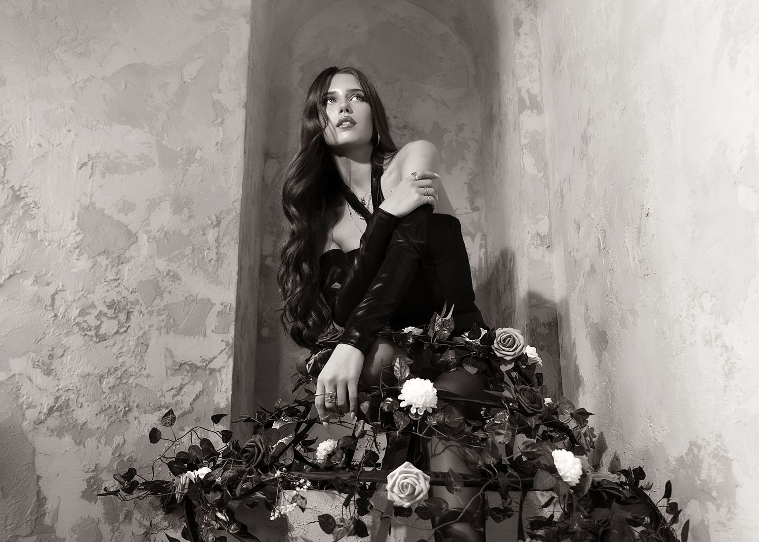 Flowered creative concept portrait session in Chicago, IL