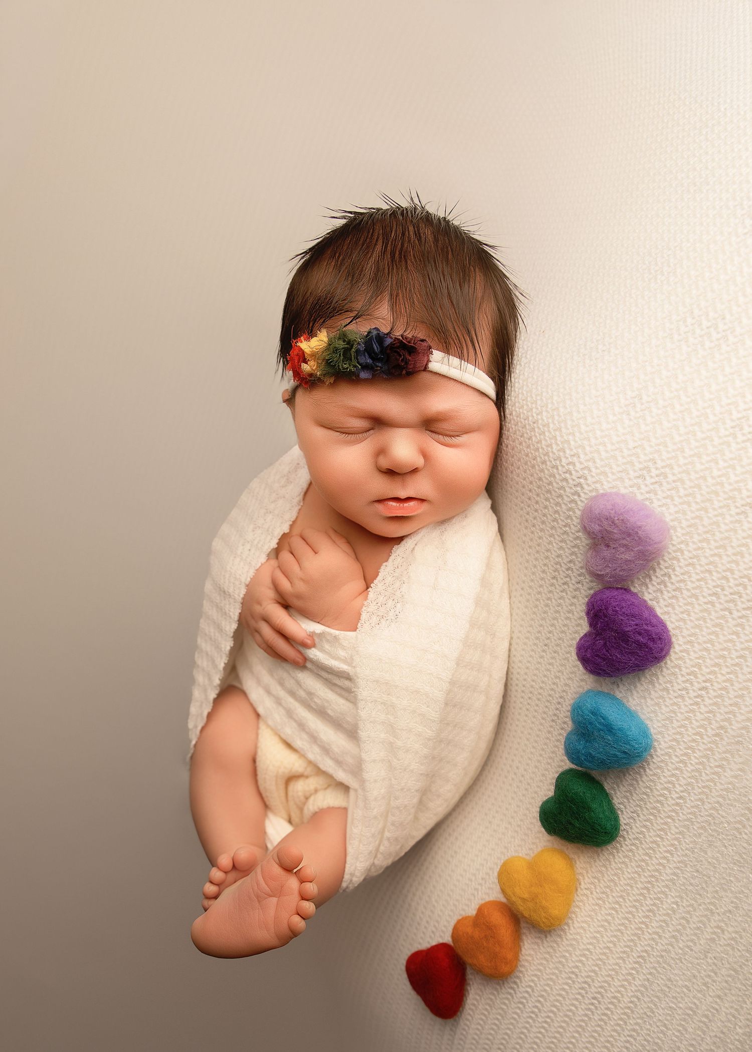 Posed newborn session in studio in Peoria, IL