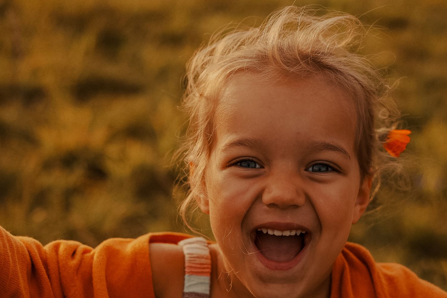 Laughter and smiles captured in a series of candid sunset portraits.