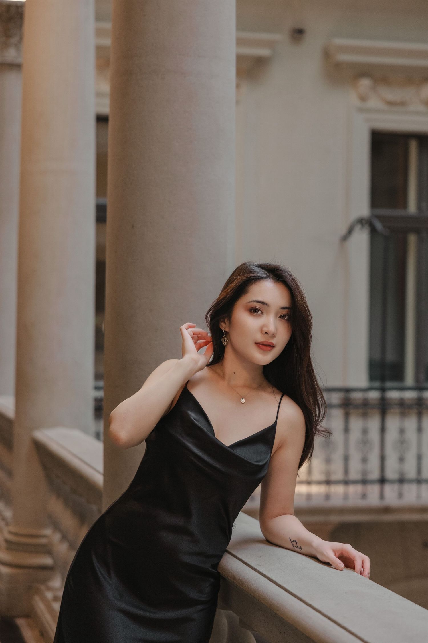 portrait of a girl in hotel oktogon in budapest