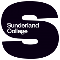 Sunderland College business logo in black and white.