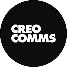 Creo Comms business logo in black and white
