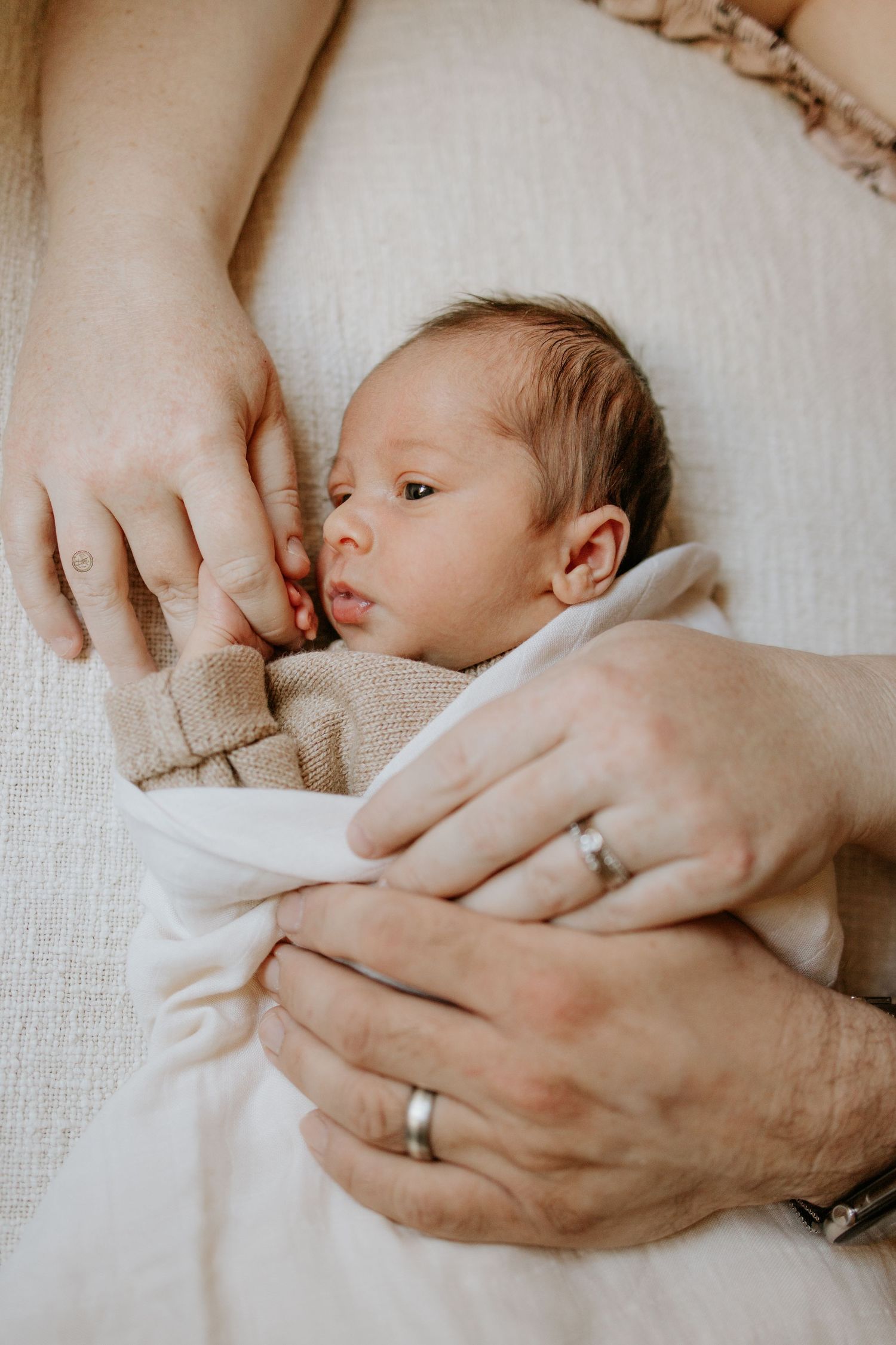 Newborn photography Adelaide - Family photographer Adelaide - Newborn baby asleep holding her mothers hand