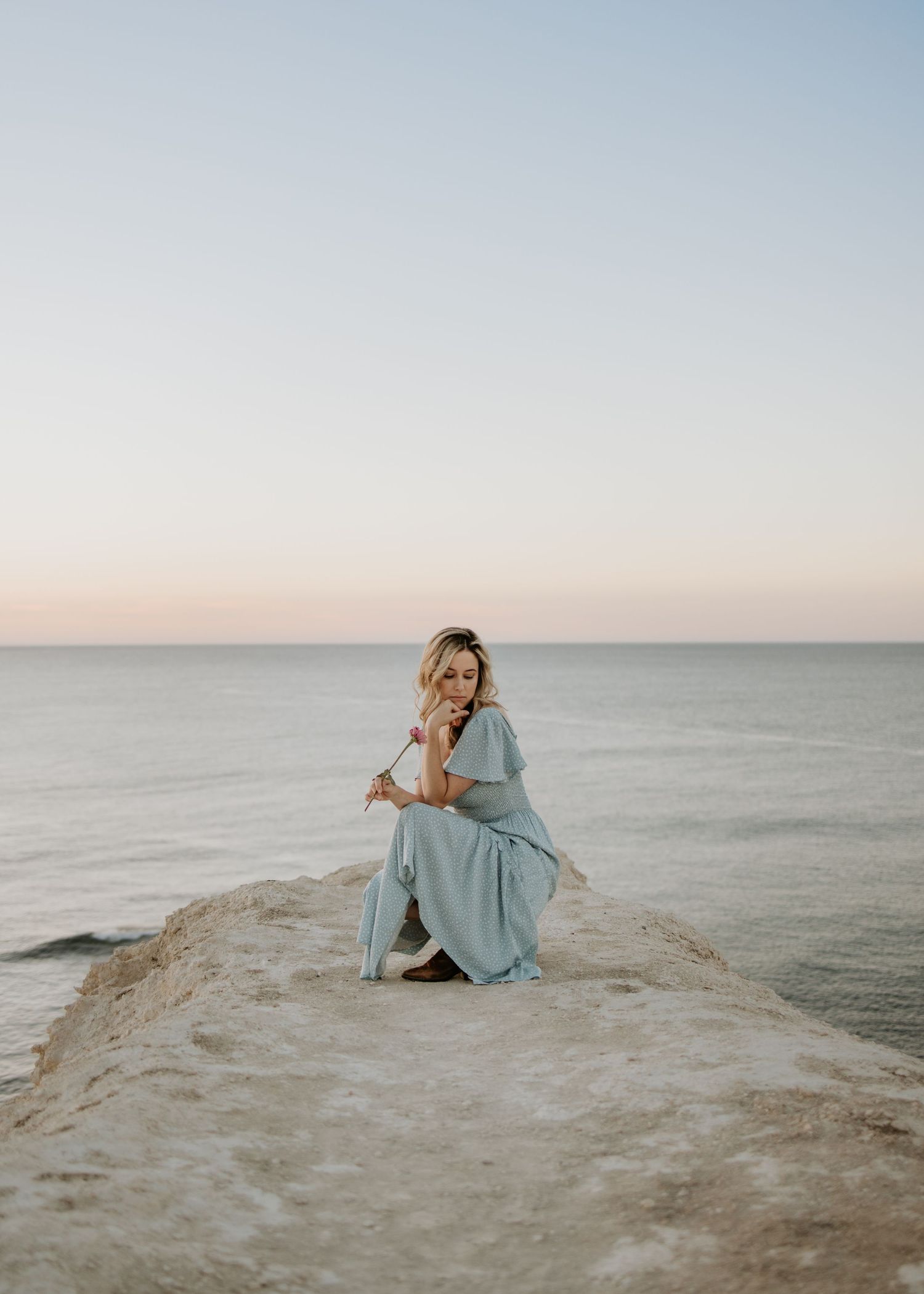 Self portrait of Mandy, owner of Little Things Photography Adelaide, captured at sunset on Maslin Beach.