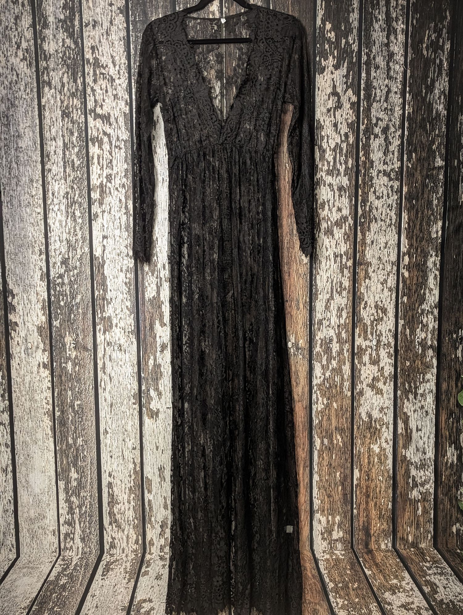 open front lace maternity dress