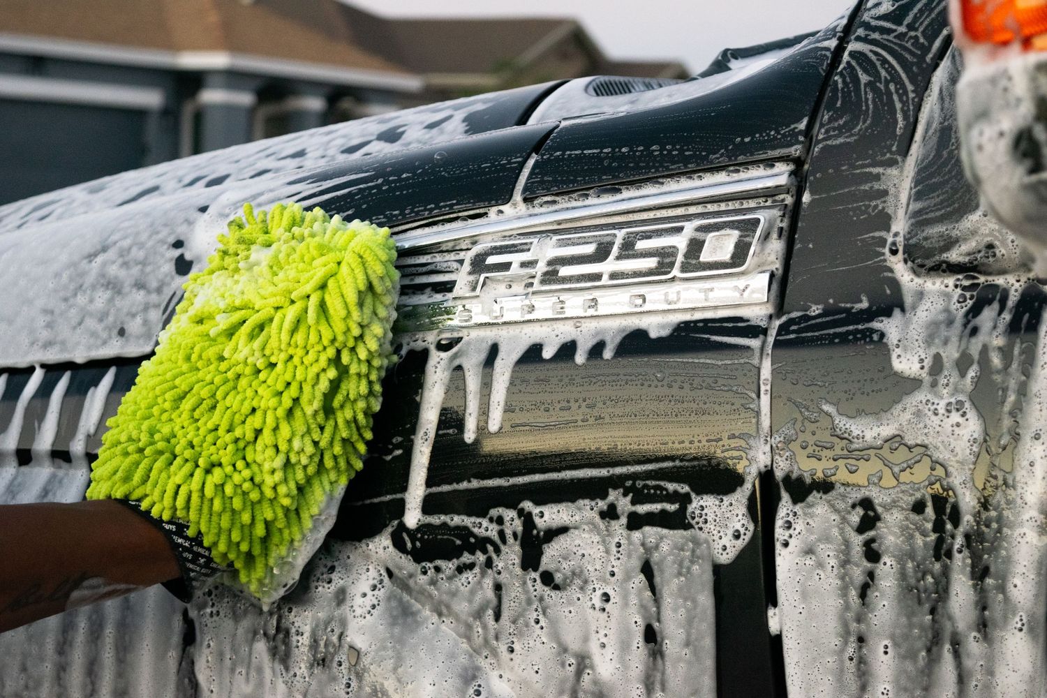detailing service hand car wash and dry glove mit truck soap suds ford super duty f-250 el paso tx texas apex autoworks power wash