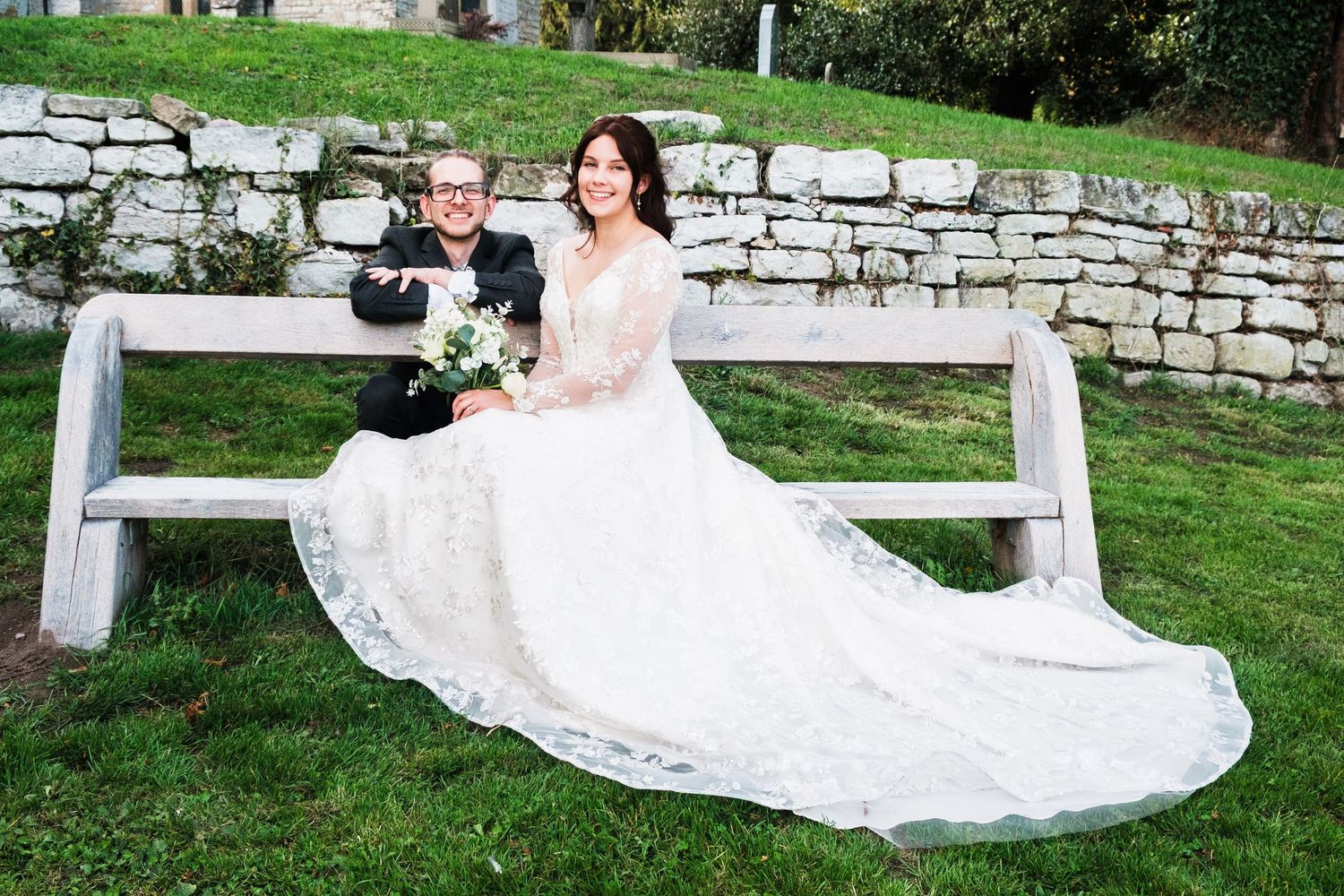 A bride and groom joyful laughter in a series of romantic outdoor wedding photos taken by chesterfield wedding photographer 21 Photographer