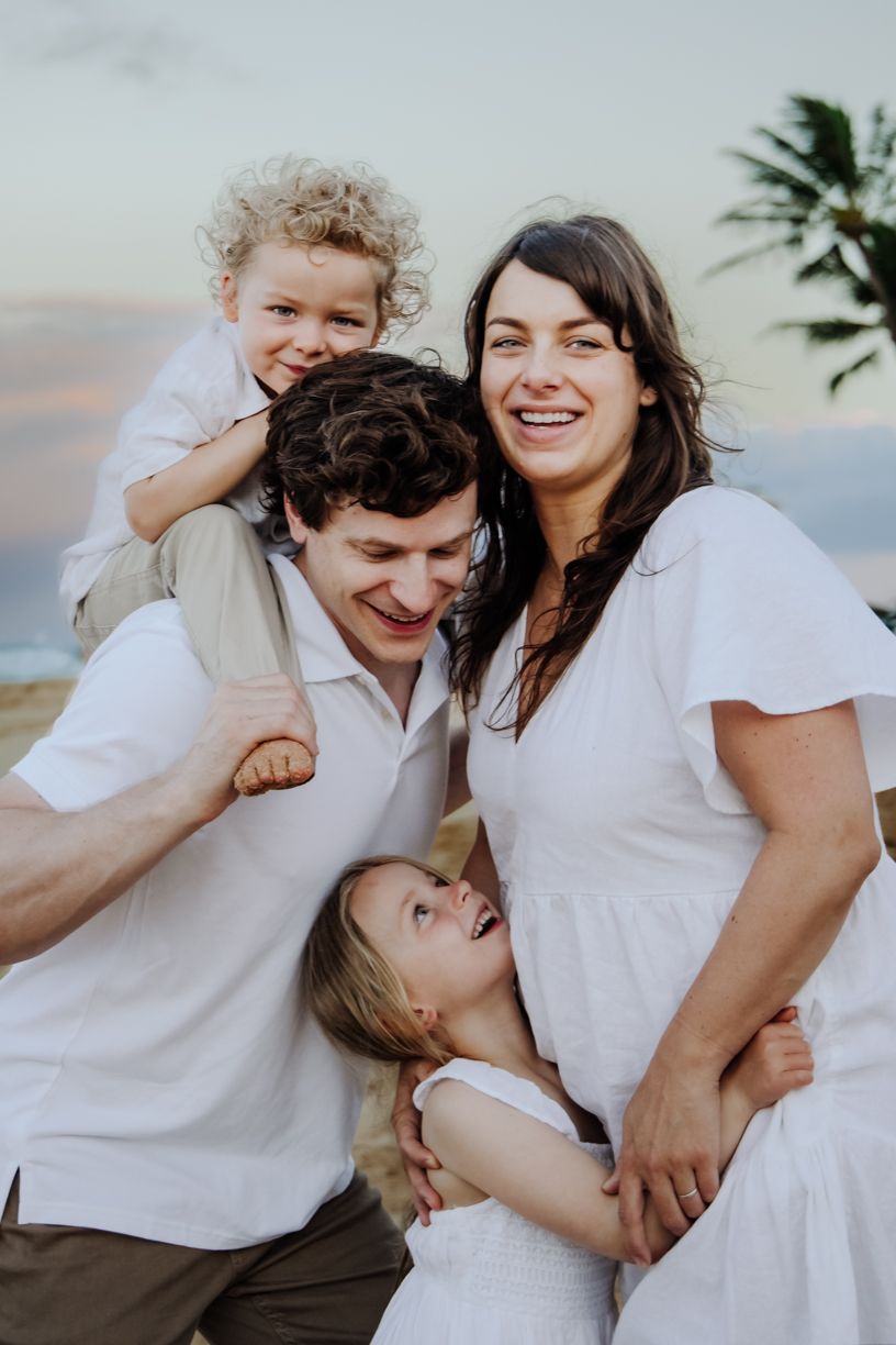 Lifestyle family photography at Poʻipu Beach,