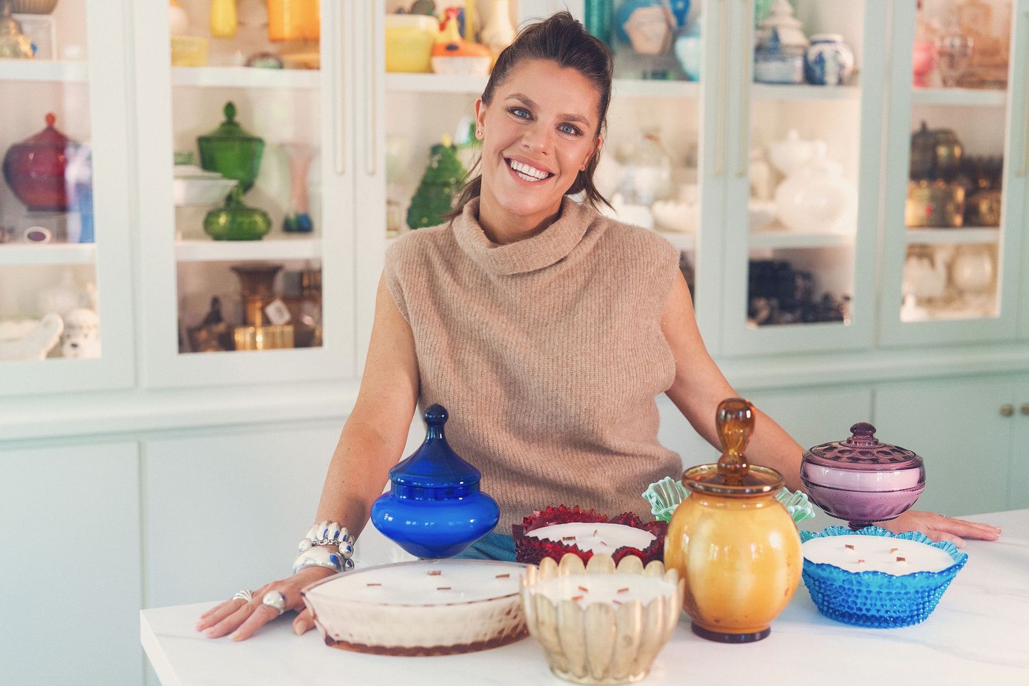 woman in candle studio