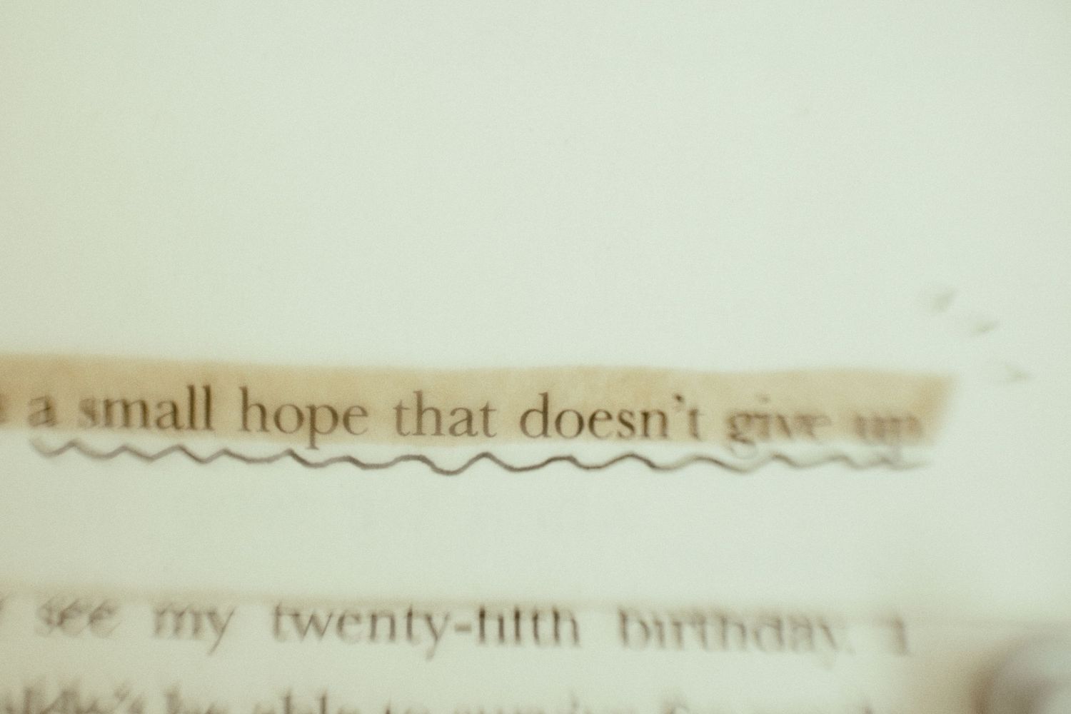A blurred handwritten text on paper with a soft focus and dreamy quality.