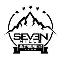 Seven Hills Amateur Boxing Club logo featuring mountain peaks and stars in black and white circular emblem.