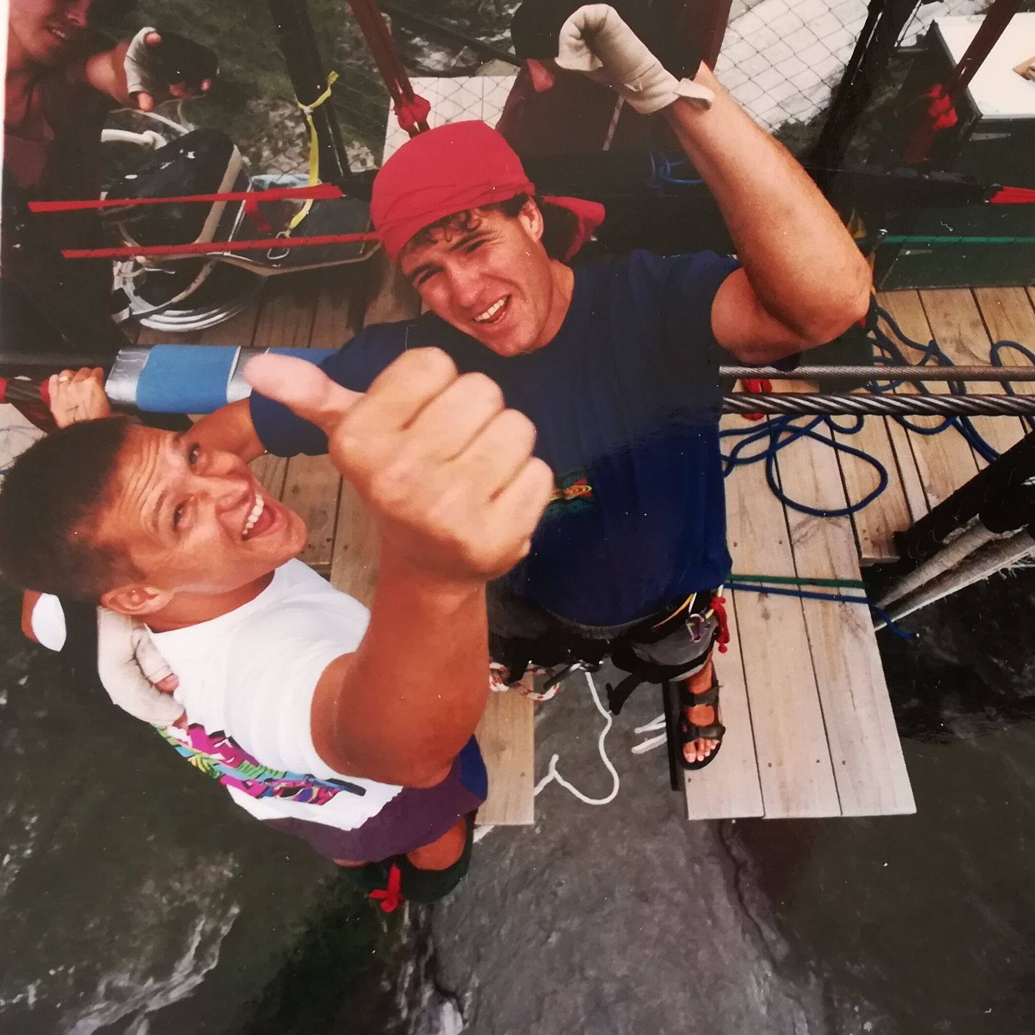 Leon Kotze getting ready to bungy jump at Pipeline Bungy in Queenstown, New Zealand .