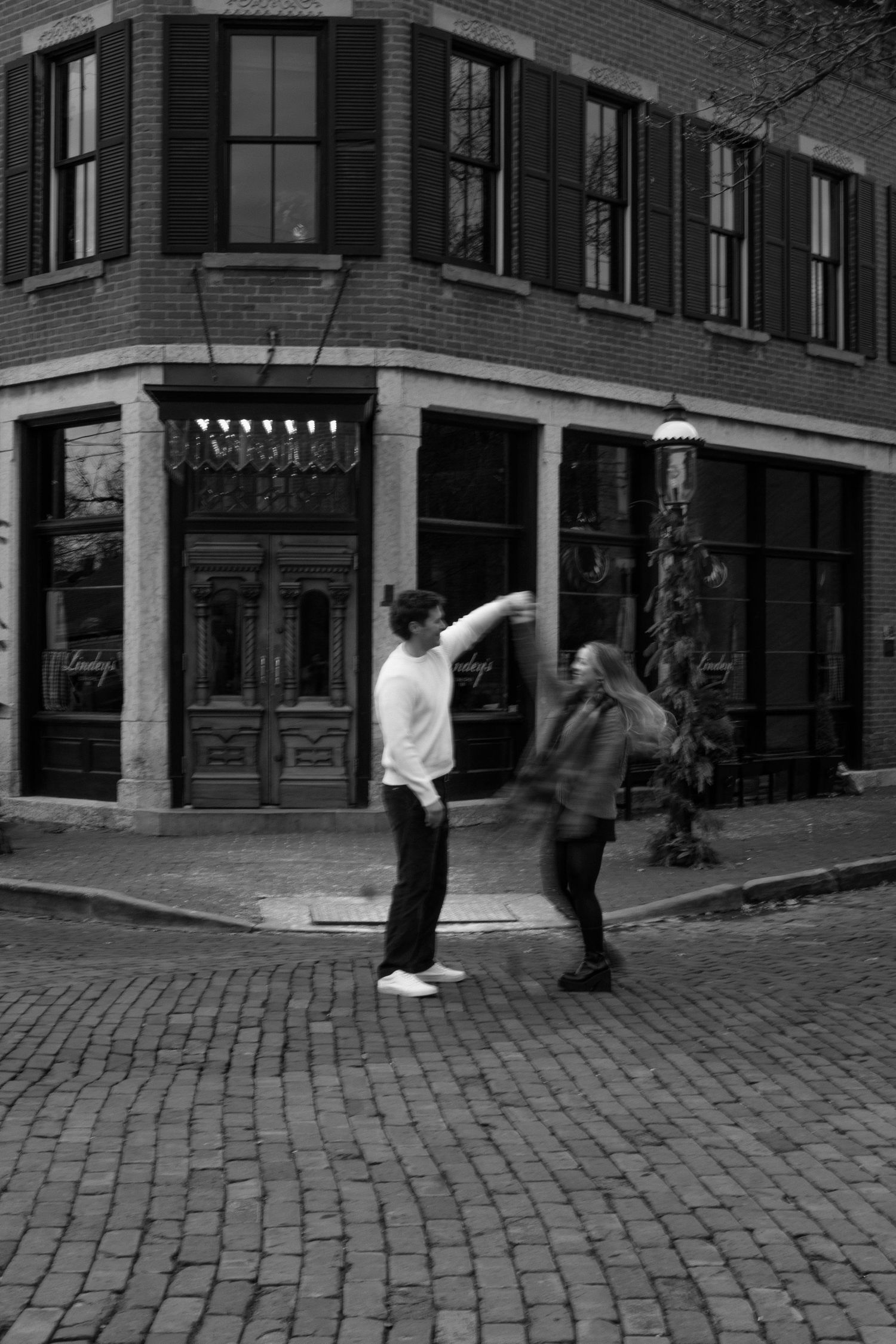 Columbus, Ohio engagement photography by Bryanna Harmeyer featuring couples in candid, storytelling, documentary, and film-inspired style.