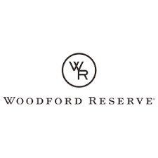 A bottle of Woodford Reserve bourbon whiskey stands against a dark background with a white logo at the top.