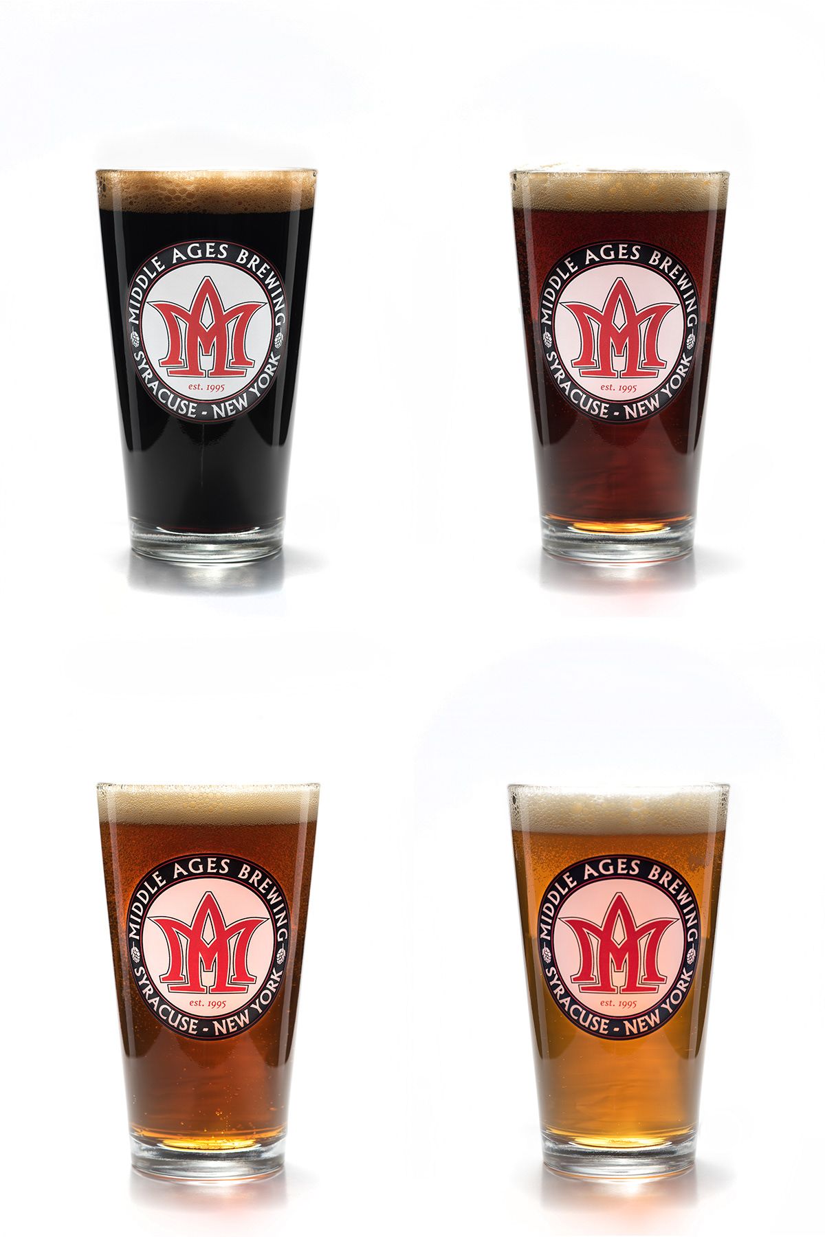 Ein professionelle Produktfoto von verschiedene Bier Sorten