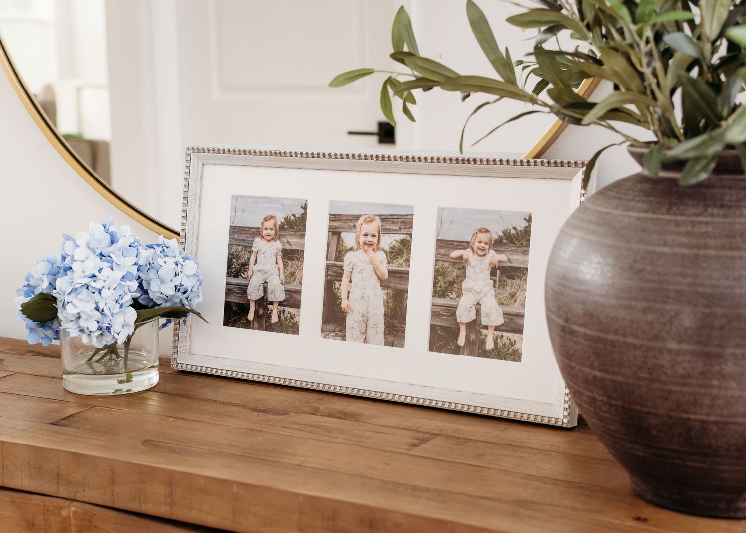 Custom wall art displayed in a Haddonfield, NJ home of a young girl on the beach in Cape May, NJ,