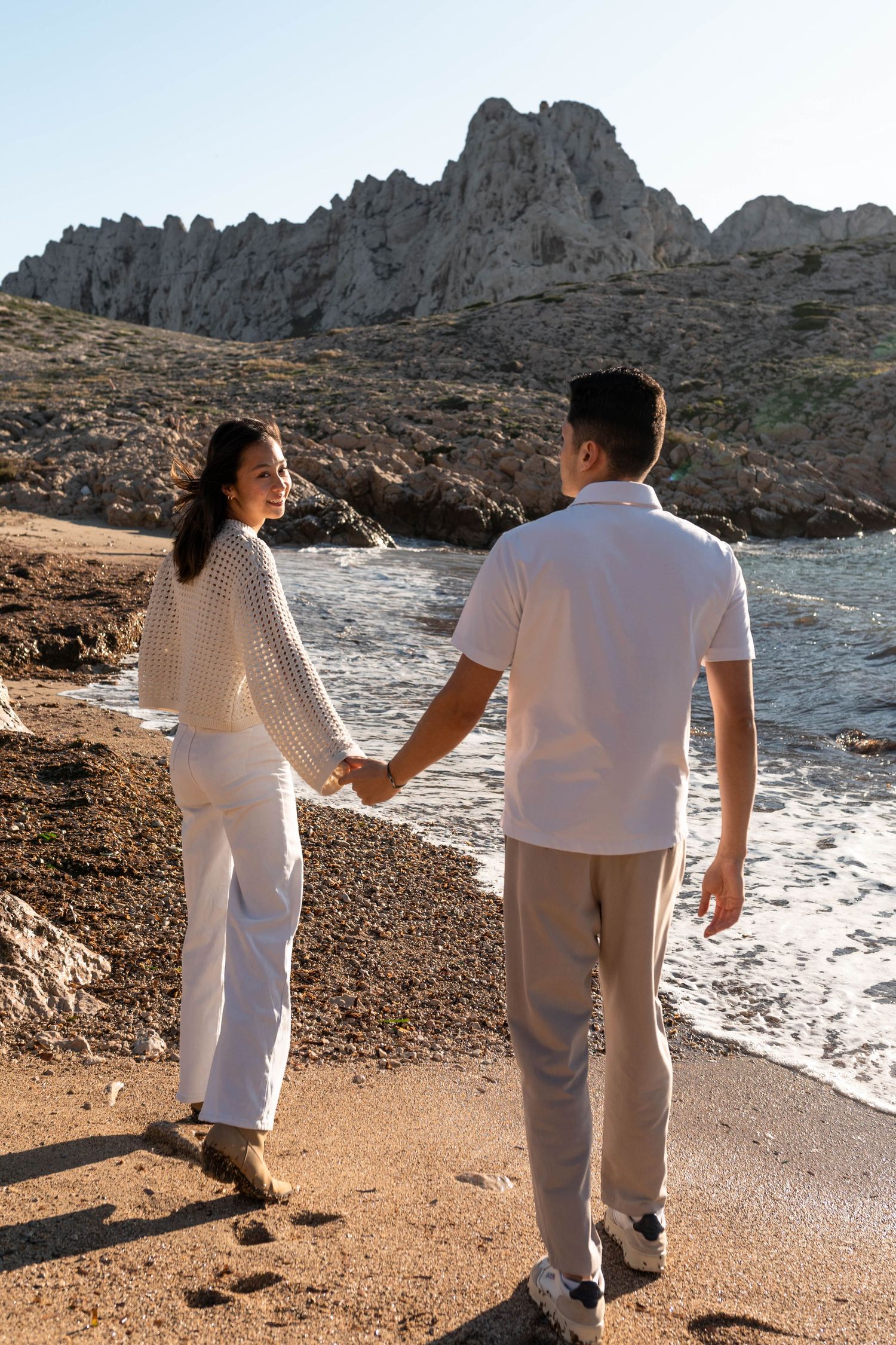 seance photo couple en bord de mer aux Goudes
