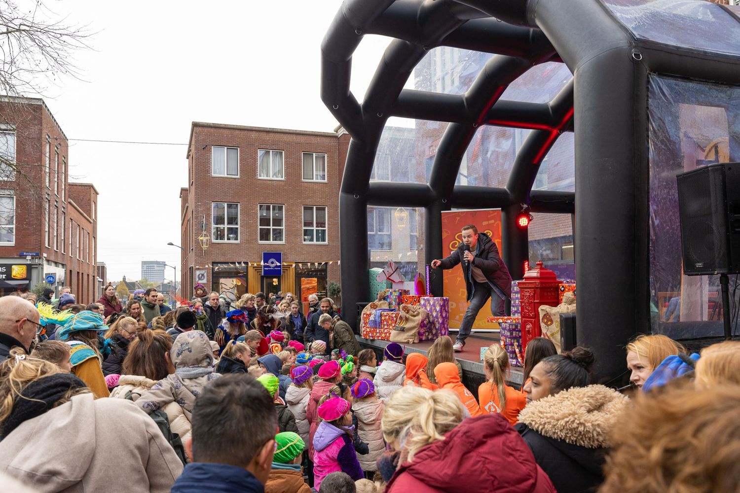 Happy children are eagerly awaiting the arrival of Sinterklaas