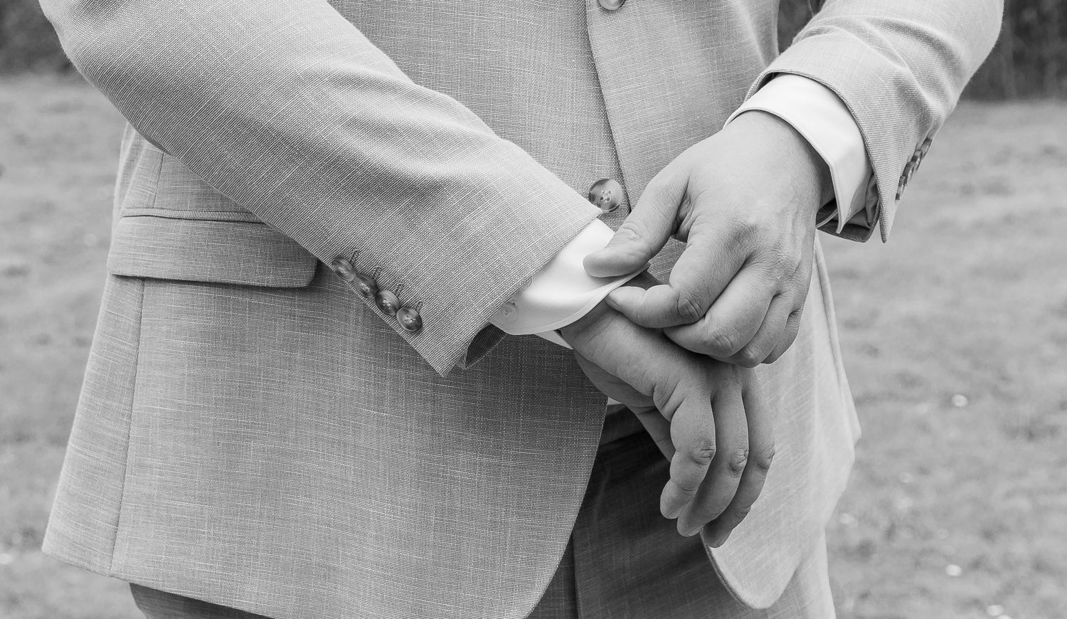 Details of the groom his suit